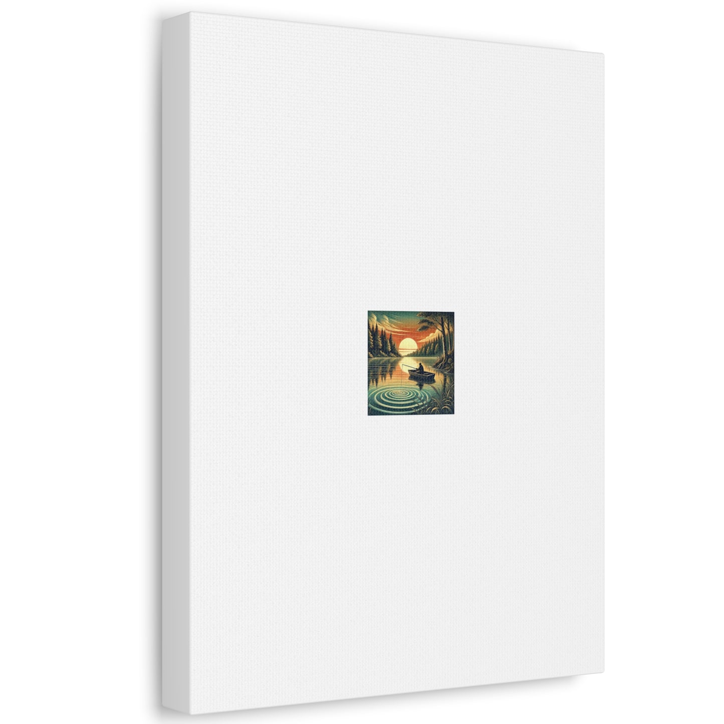 Sunset Lake Fishing Retreat Canvas Lake House Fishing Wall Art Gift
