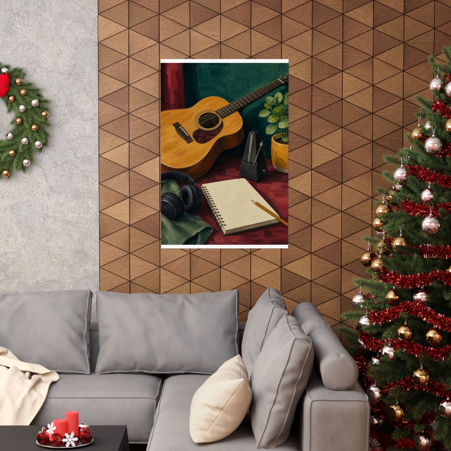 Cozy Acoustic Music Practice Art Poster