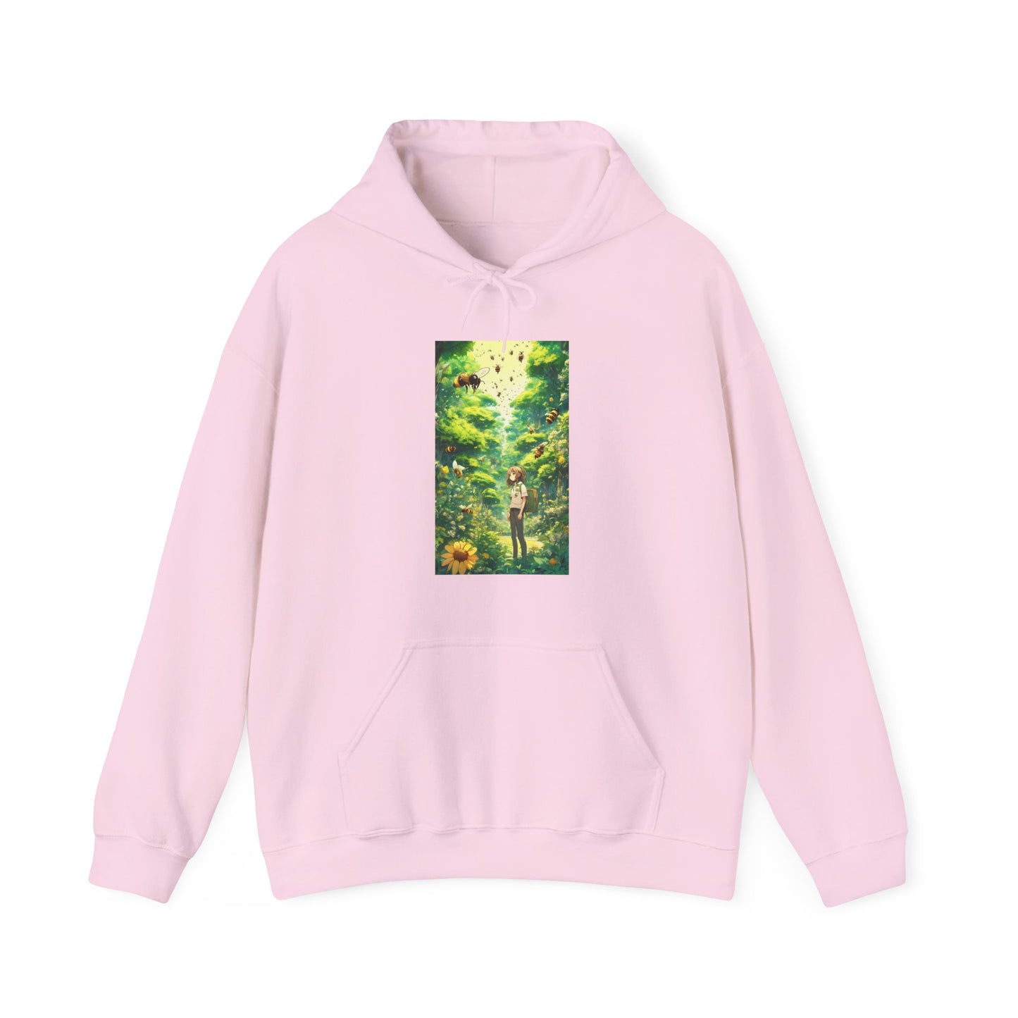 Bee Garden Explorer Anime Nature Art Hoodie