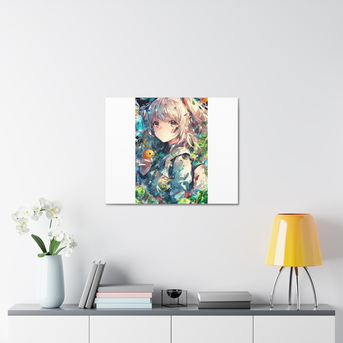 Crystal Bottle Anime Portrait Bright Room Canvas