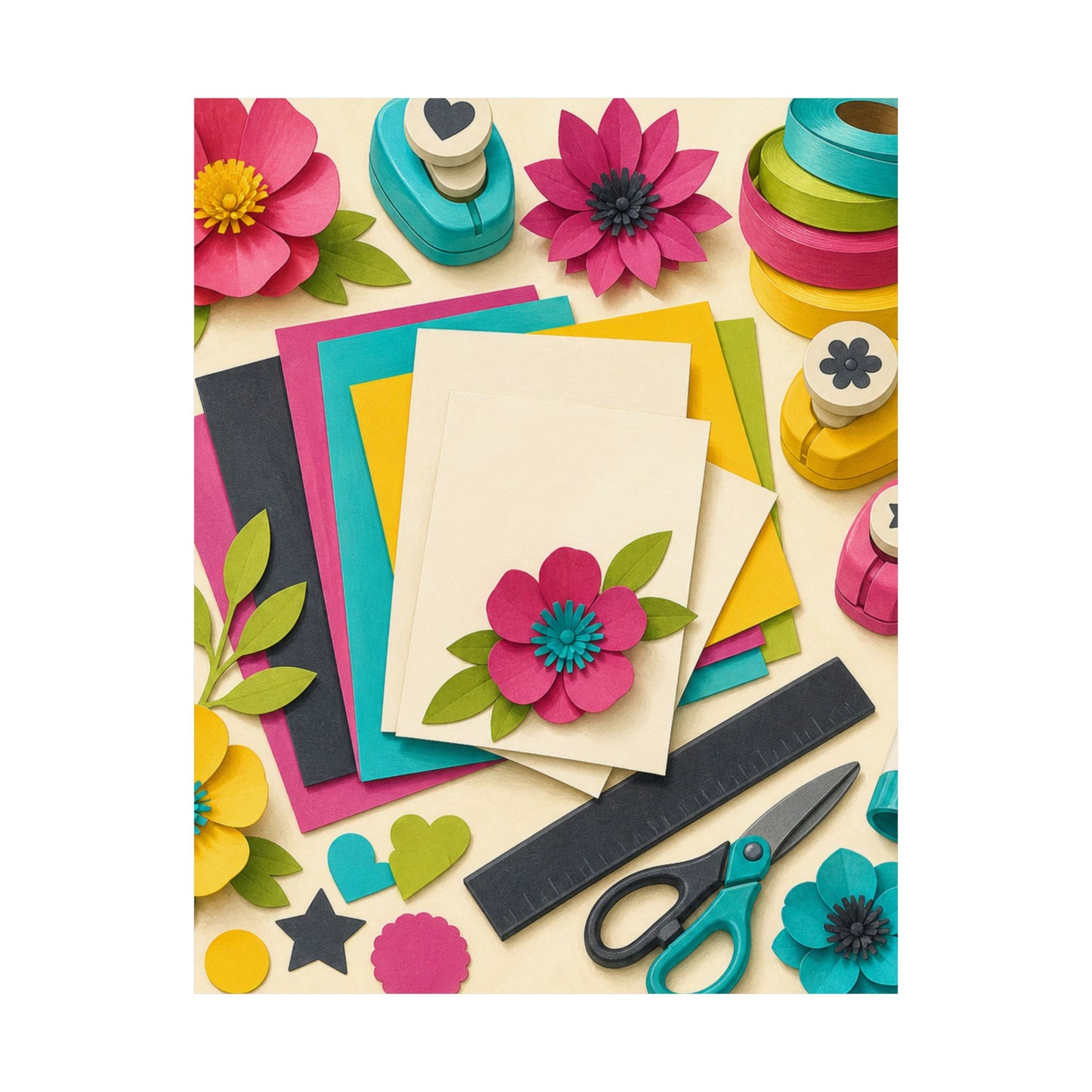 Bright Paper Crafting Hobby Poster