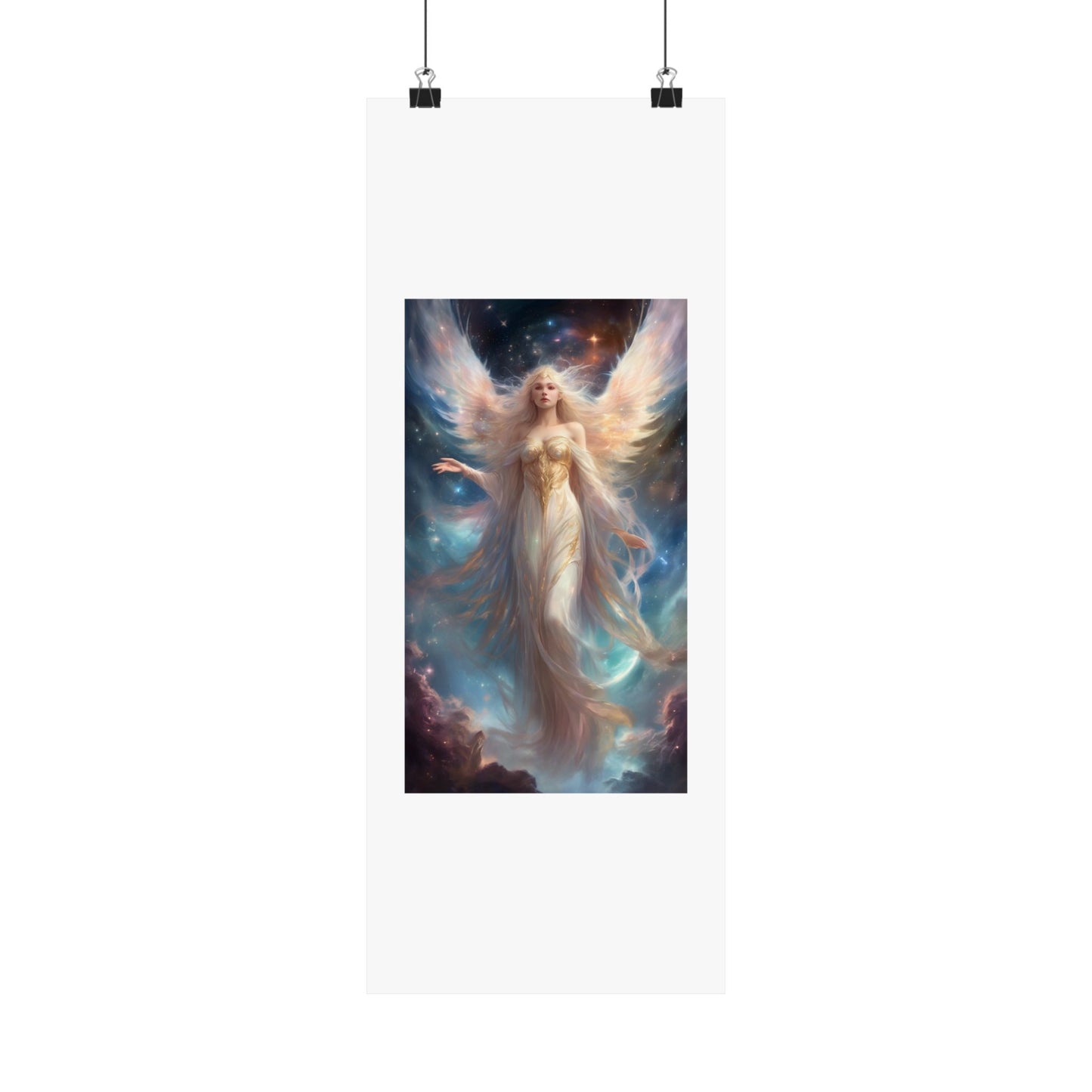 Celestial Winged Heroine Fantasy Portrait Poster