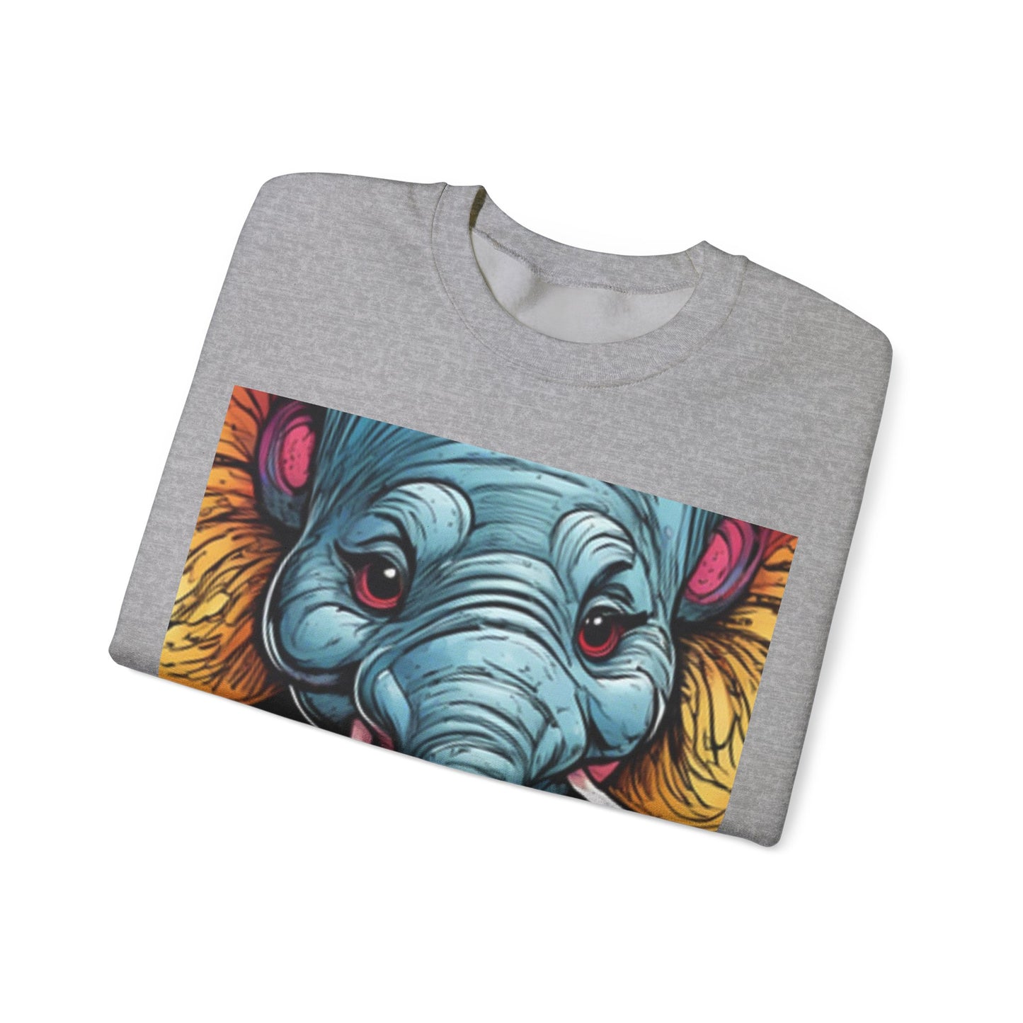 Colorful Elephant Garden Parade Cute Wildlife Art Sweatshirt