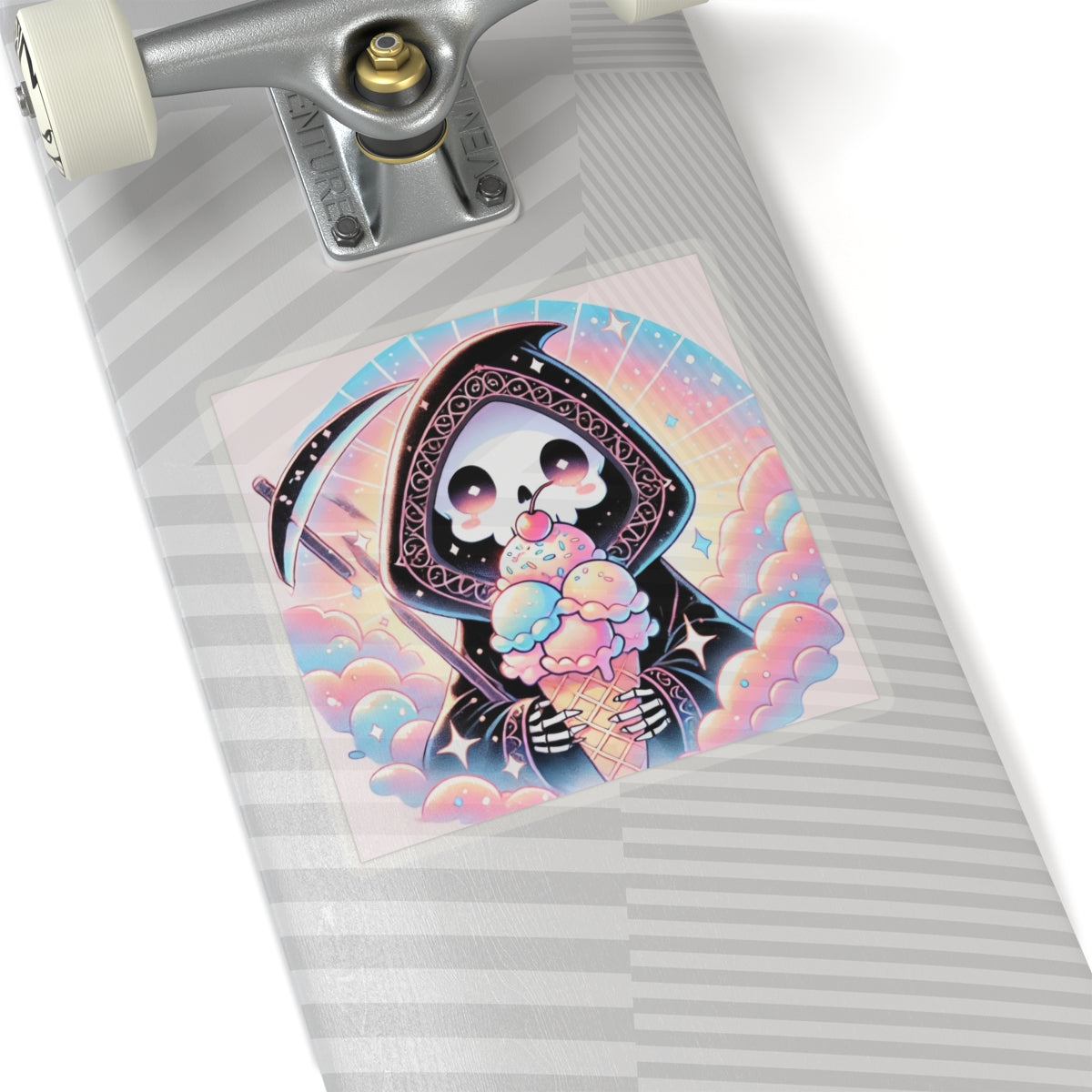 Pastel Grim Reaper Ice Cream Cute Gothic Art Sticker