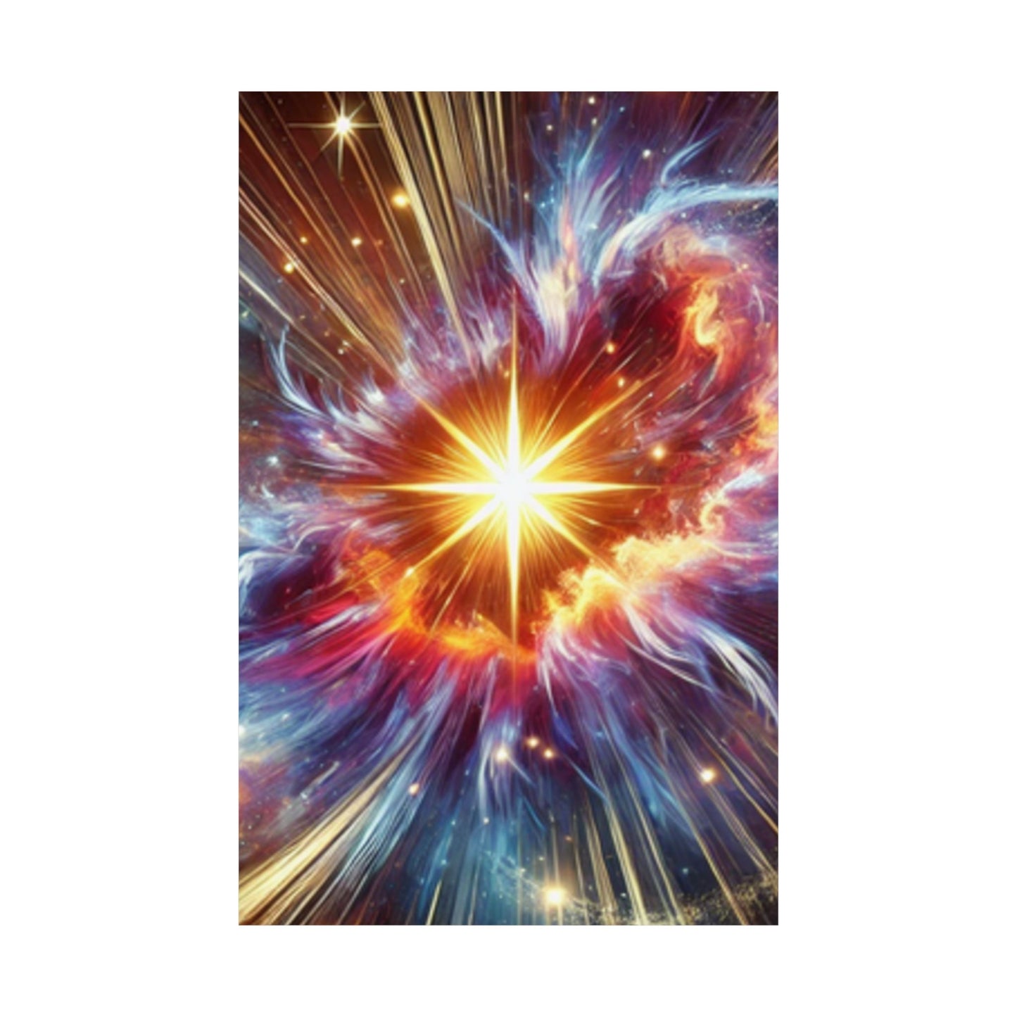 Cosmic Starburst Energy Abstract Space Poster Wall Art Decor