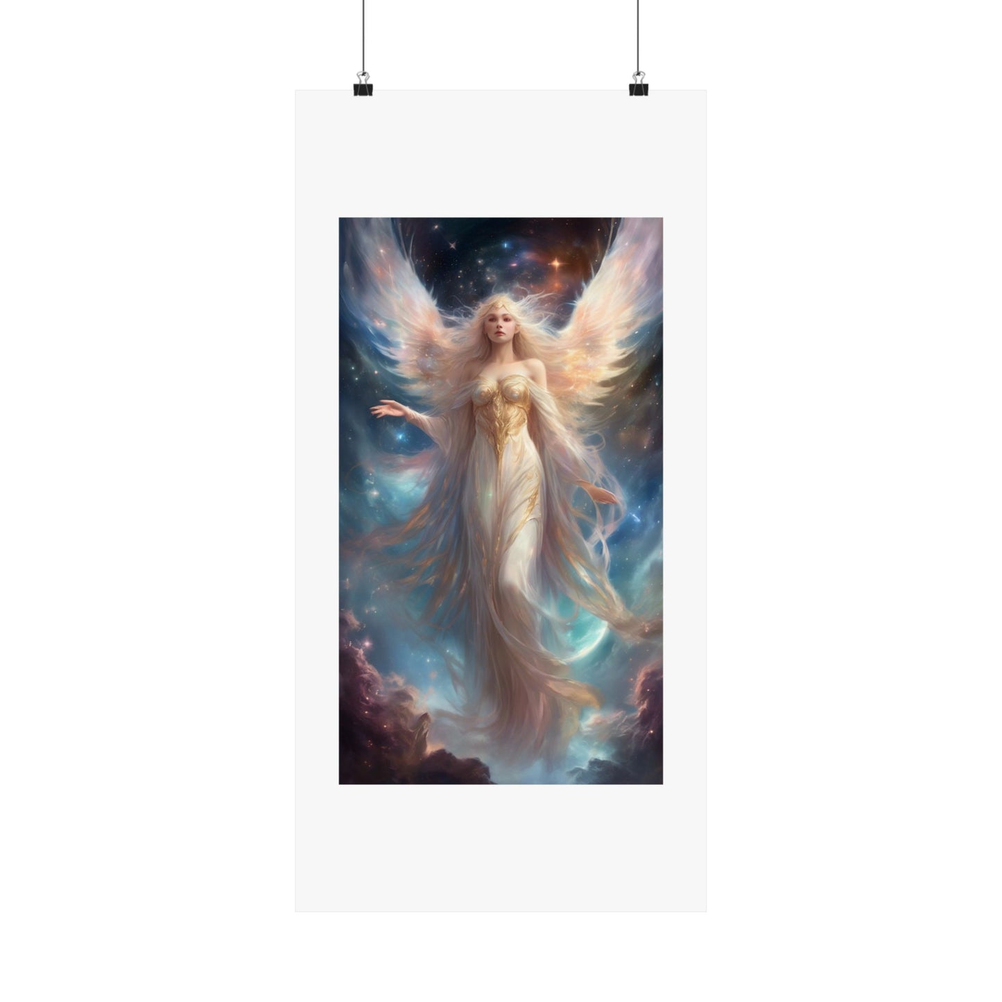 Celestial Winged Heroine Fantasy Portrait Poster