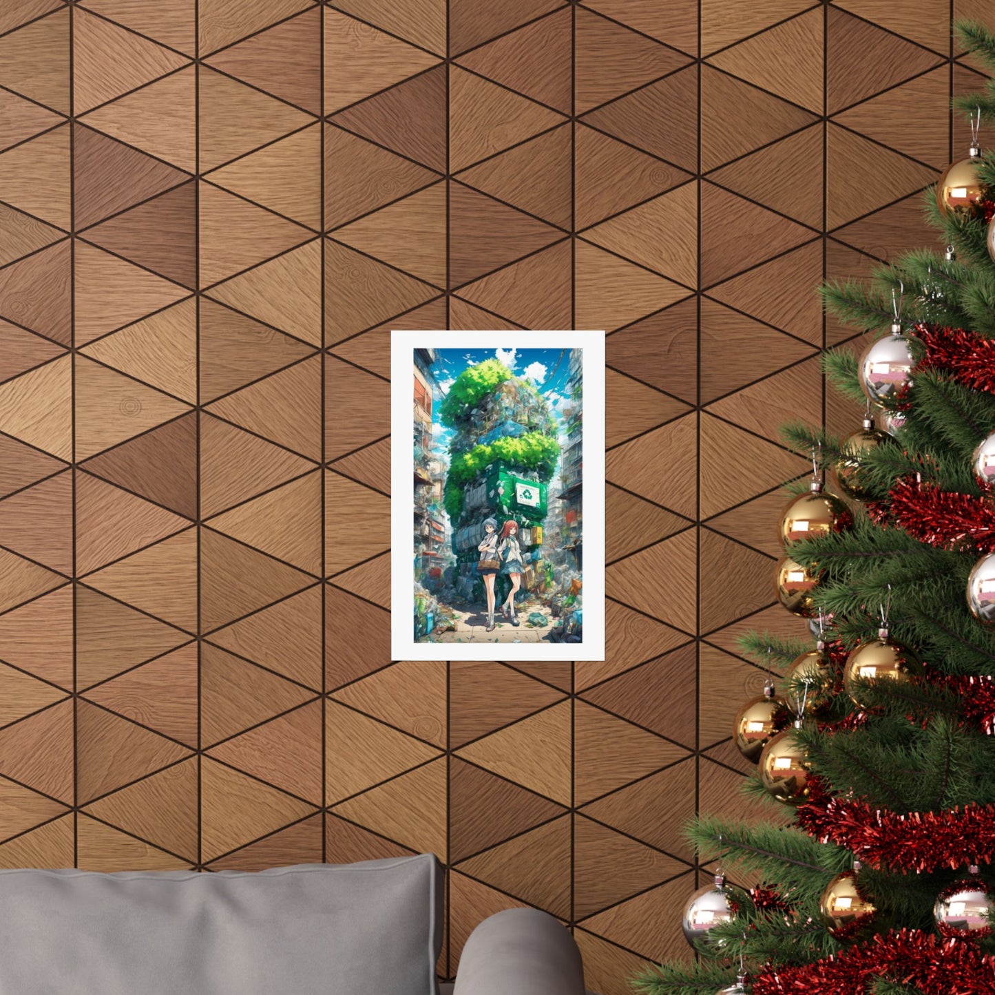 Urban Recycling Anime Friends Green City Wall Poster