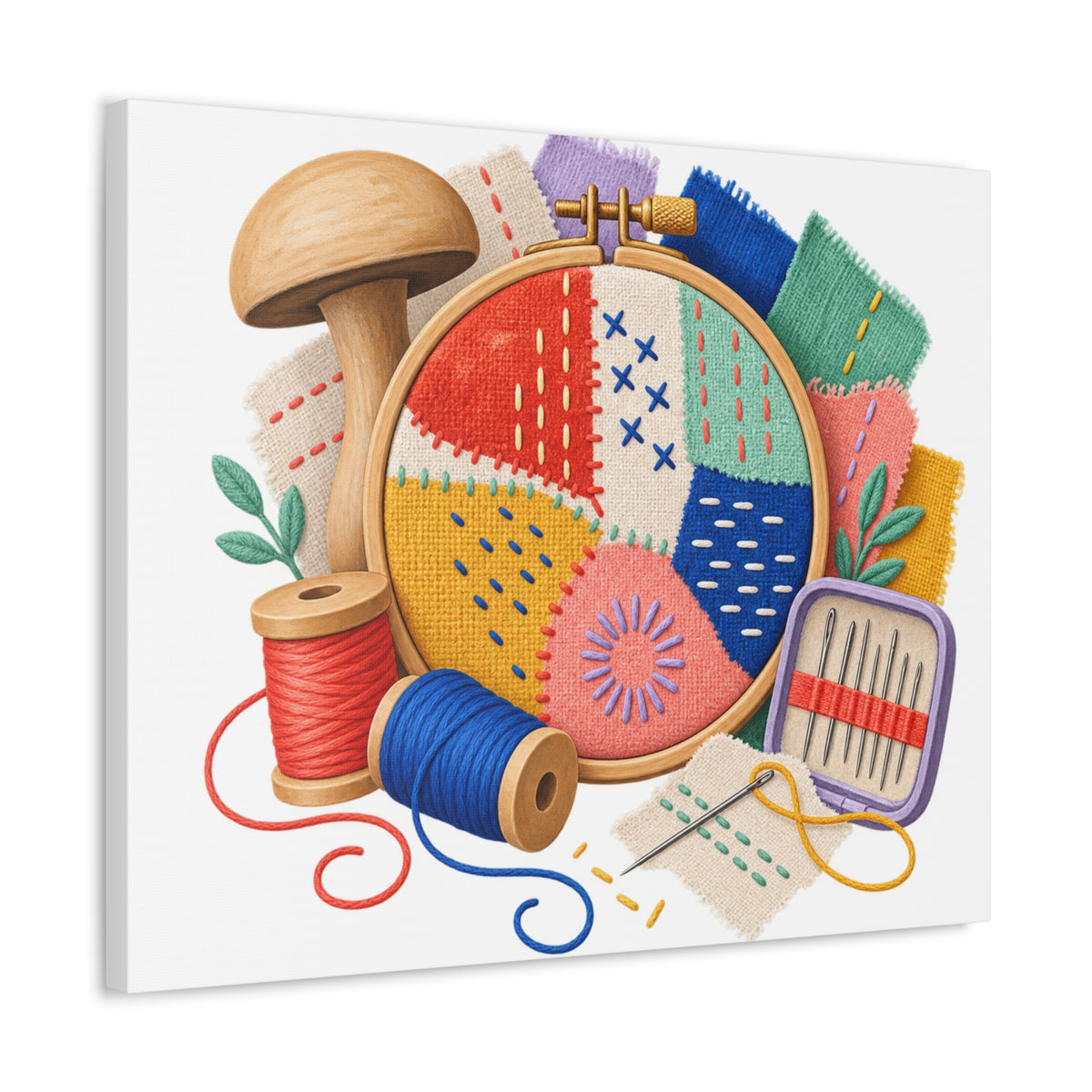 Colorful Visible Mending Workshop Canvas
