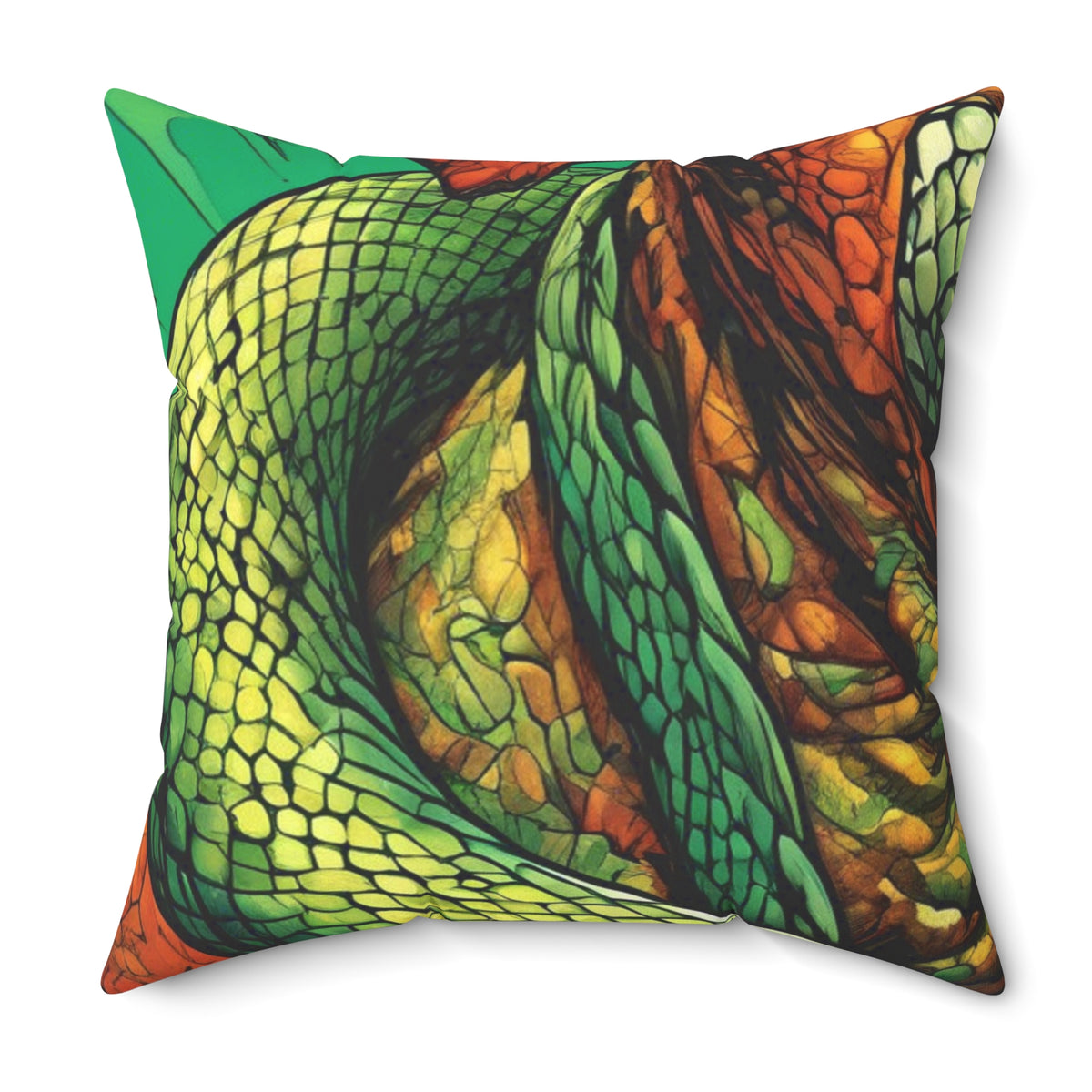 Serpent Guardian Dog Bold Fantasy Decorative Pillow