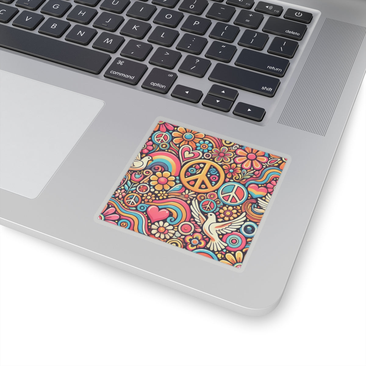 Colorful Peace Floral Pattern Sticker
