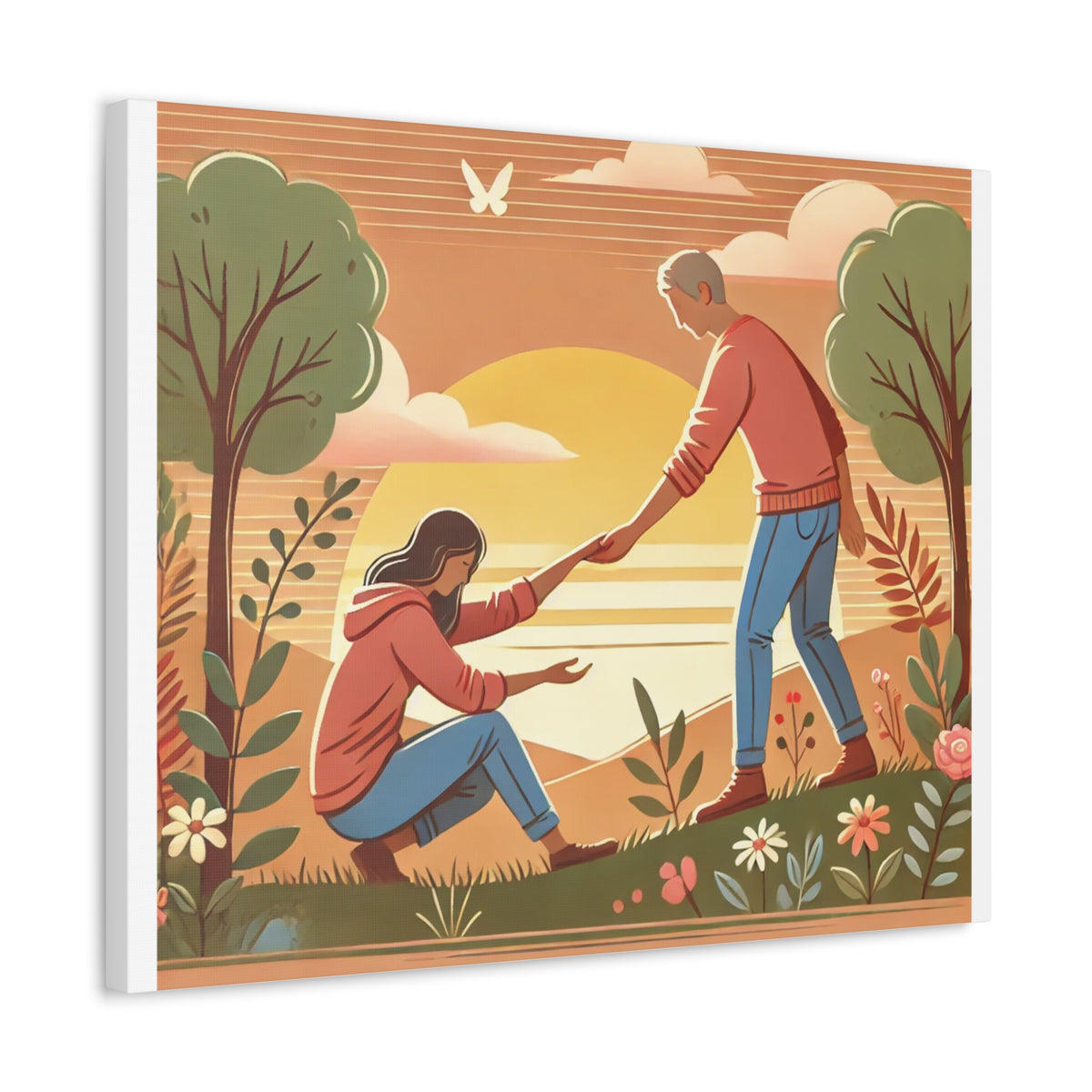 Helping Hands Sunset Garden Canvas Wall Art