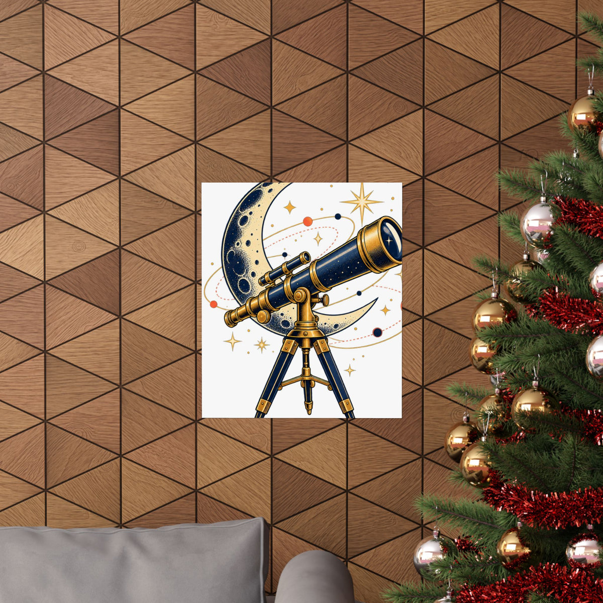 Vintage Telescope Celestial Astronomy Poster