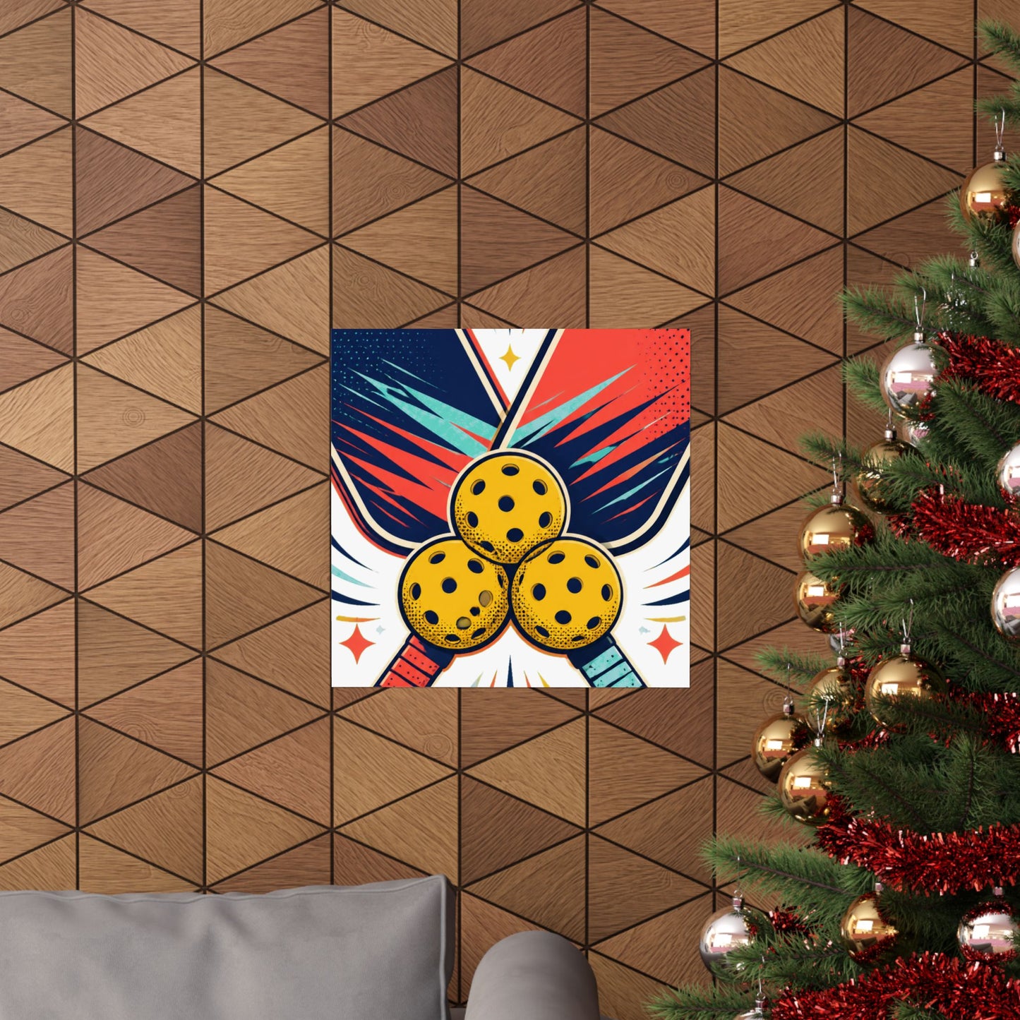 Retro Pickleball Paddles Recreational Sports Art Poster