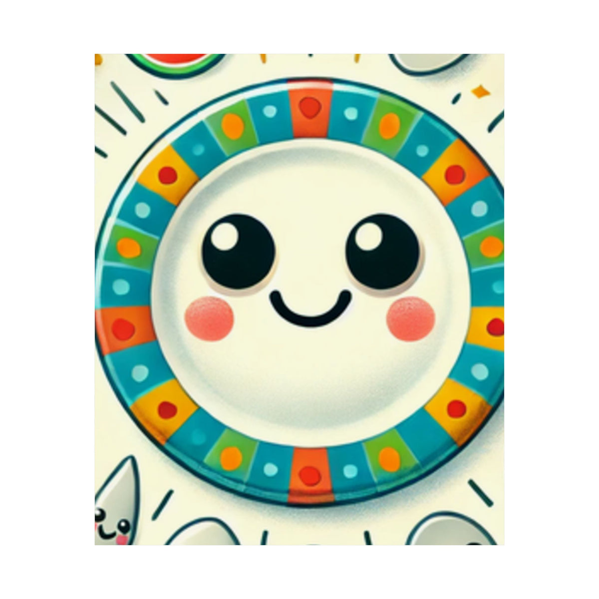 Happy Little Kitchen Club Kawaii Food Poster Kitchen Wall Art Decor