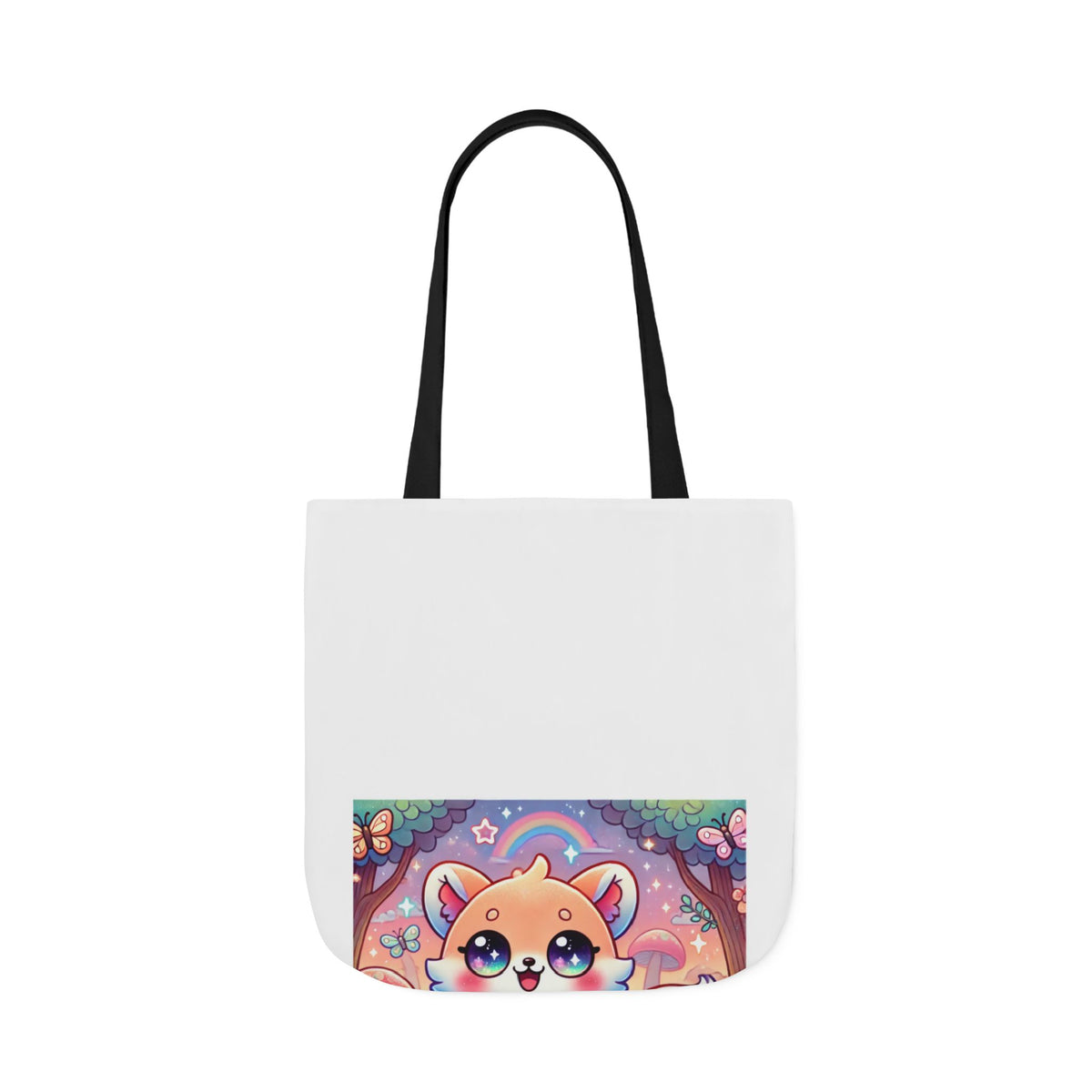 Pastel Woodland Fox Mushroom Kawaii Canvas Tote Bag