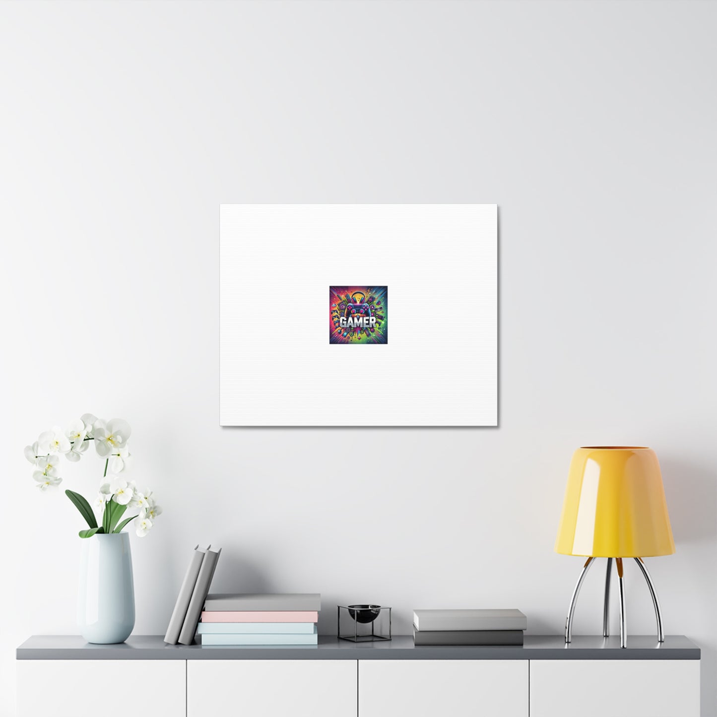 Neon Gamer Energy Retro Arcade Gaming Canvas Wall Art