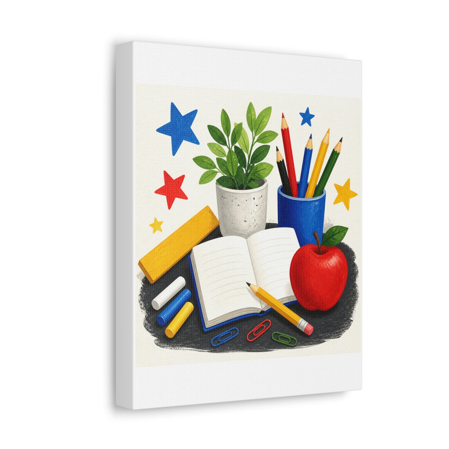 Colorful Classroom Supplies Teacher Appreciation Canvas Art