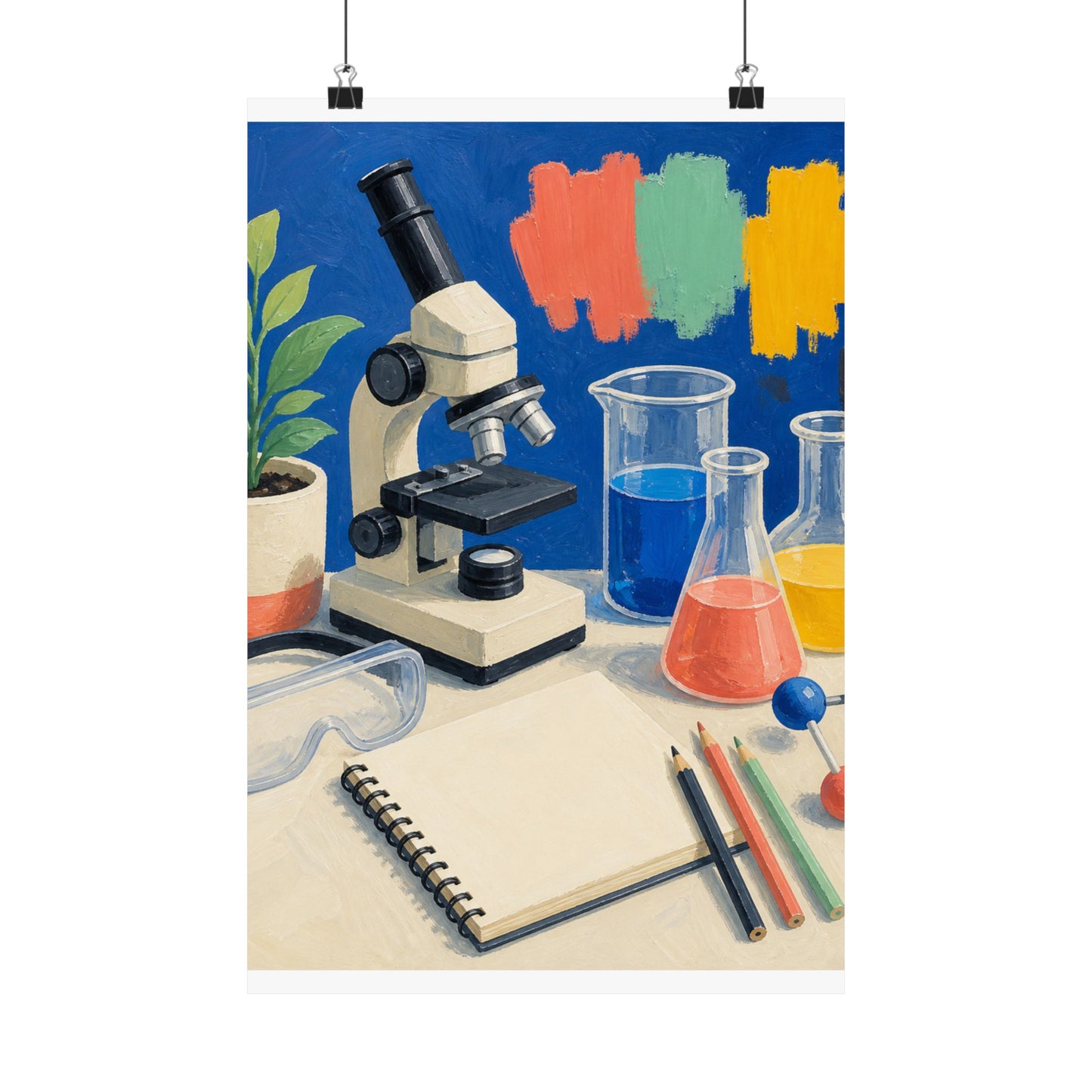 Colorful Science Lab Learning Art Poster