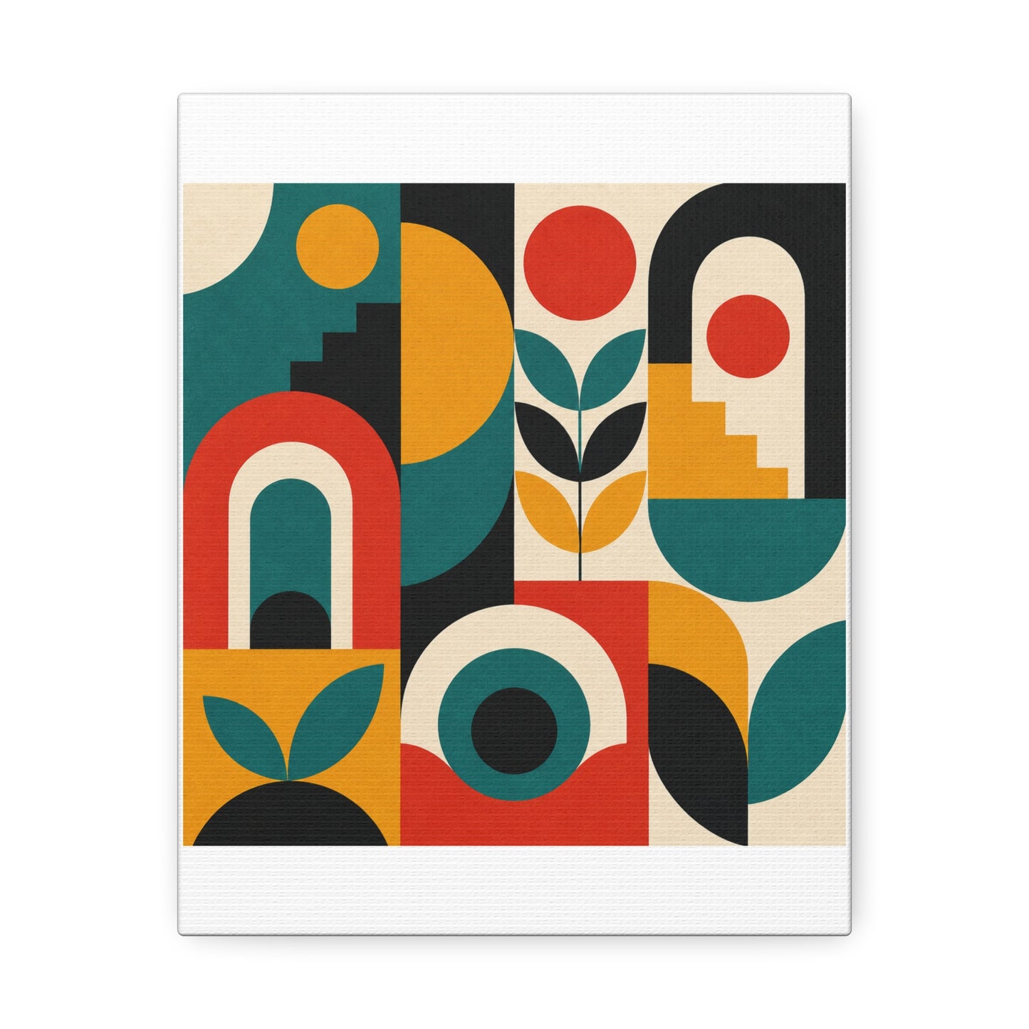 Mid Century Arches Botanical Geometric Canvas Art