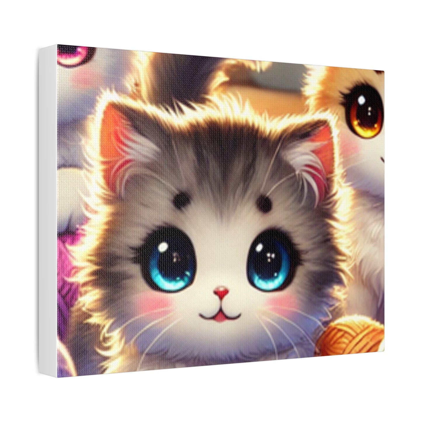 Cozy Yarn Kittens Cute Cat Canvas Knitting Room Wall Art Gift
