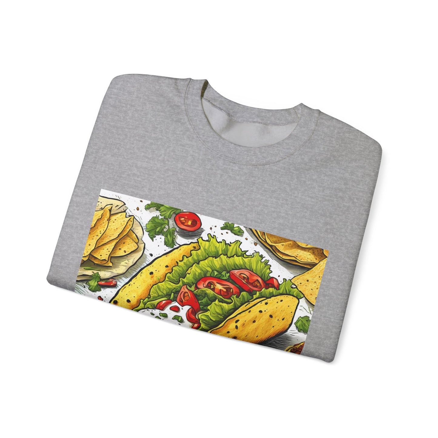 Bold Taco Illustration Foodie Gift Art Sweatshirt