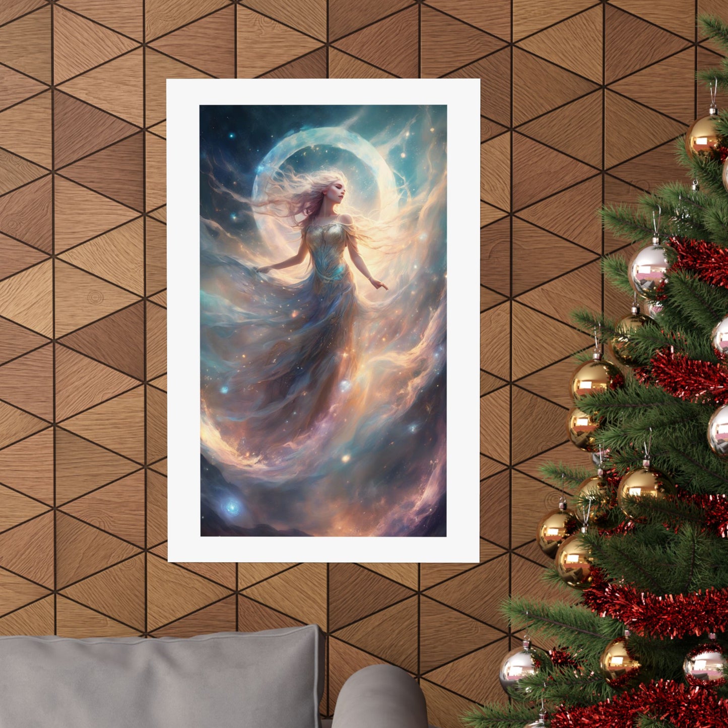 Moonlit Celestial Dancer Fantasy Portrait Poster