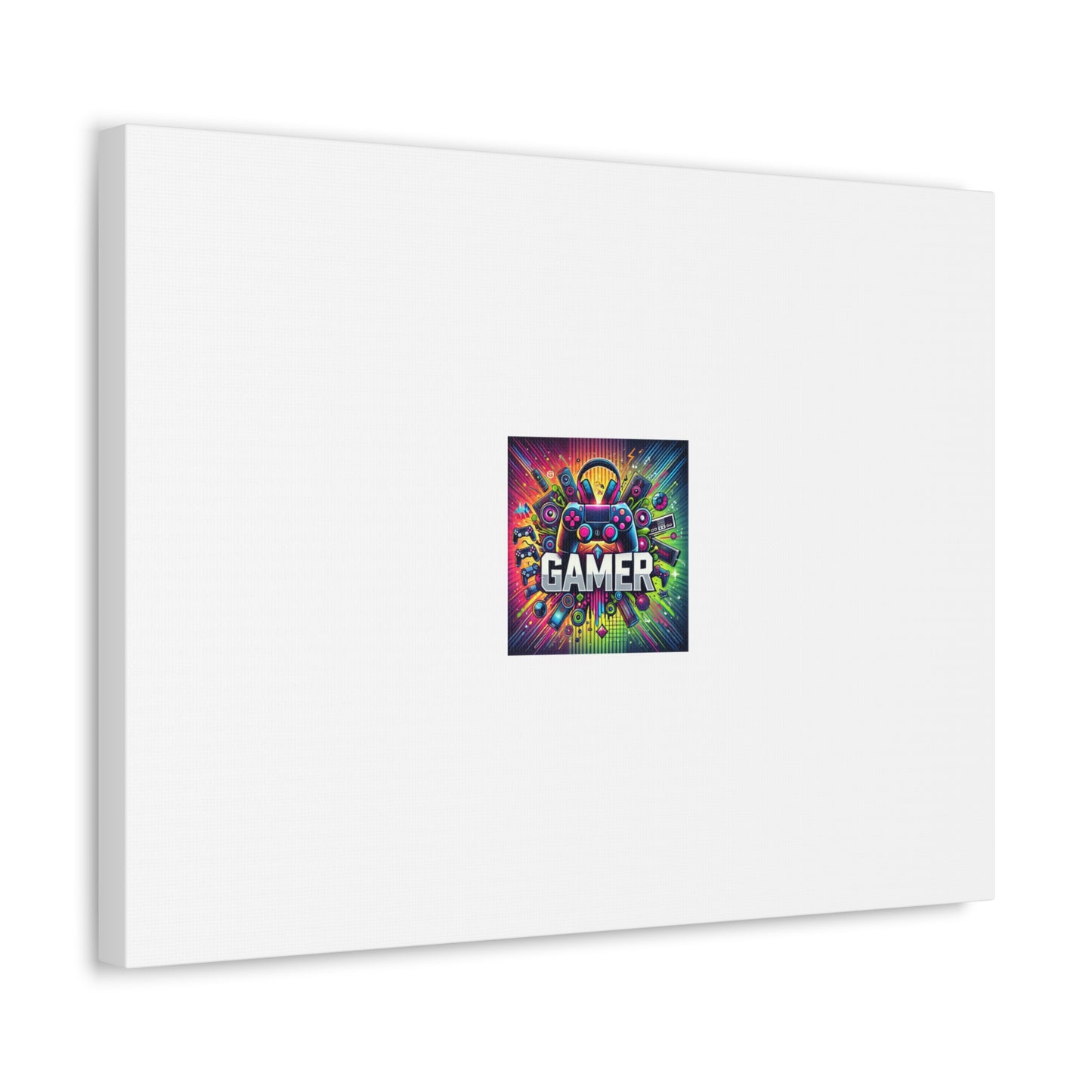 Neon Gamer Energy Retro Arcade Gaming Canvas Wall Art