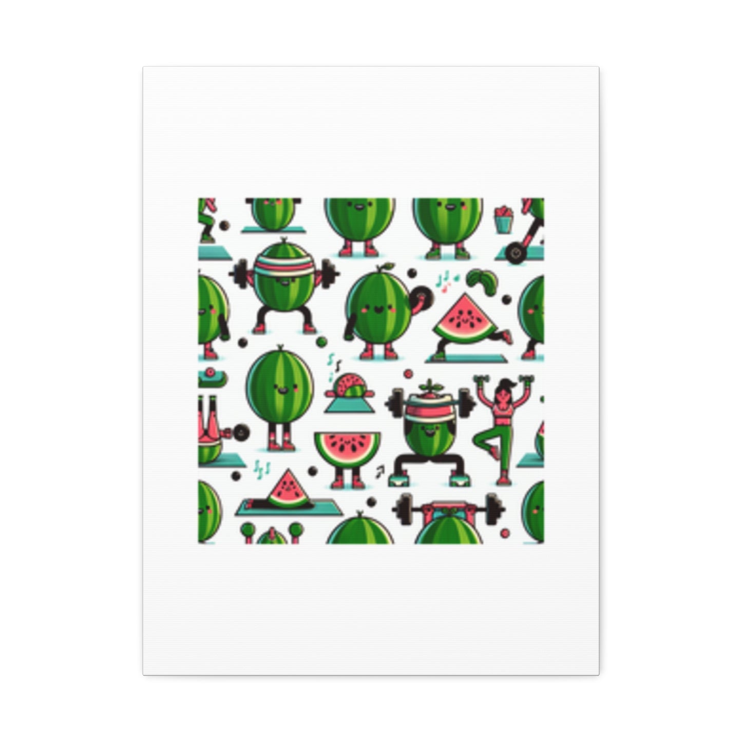 Watermelon Workout Club Cute Food Fitness Canvas Wall Art