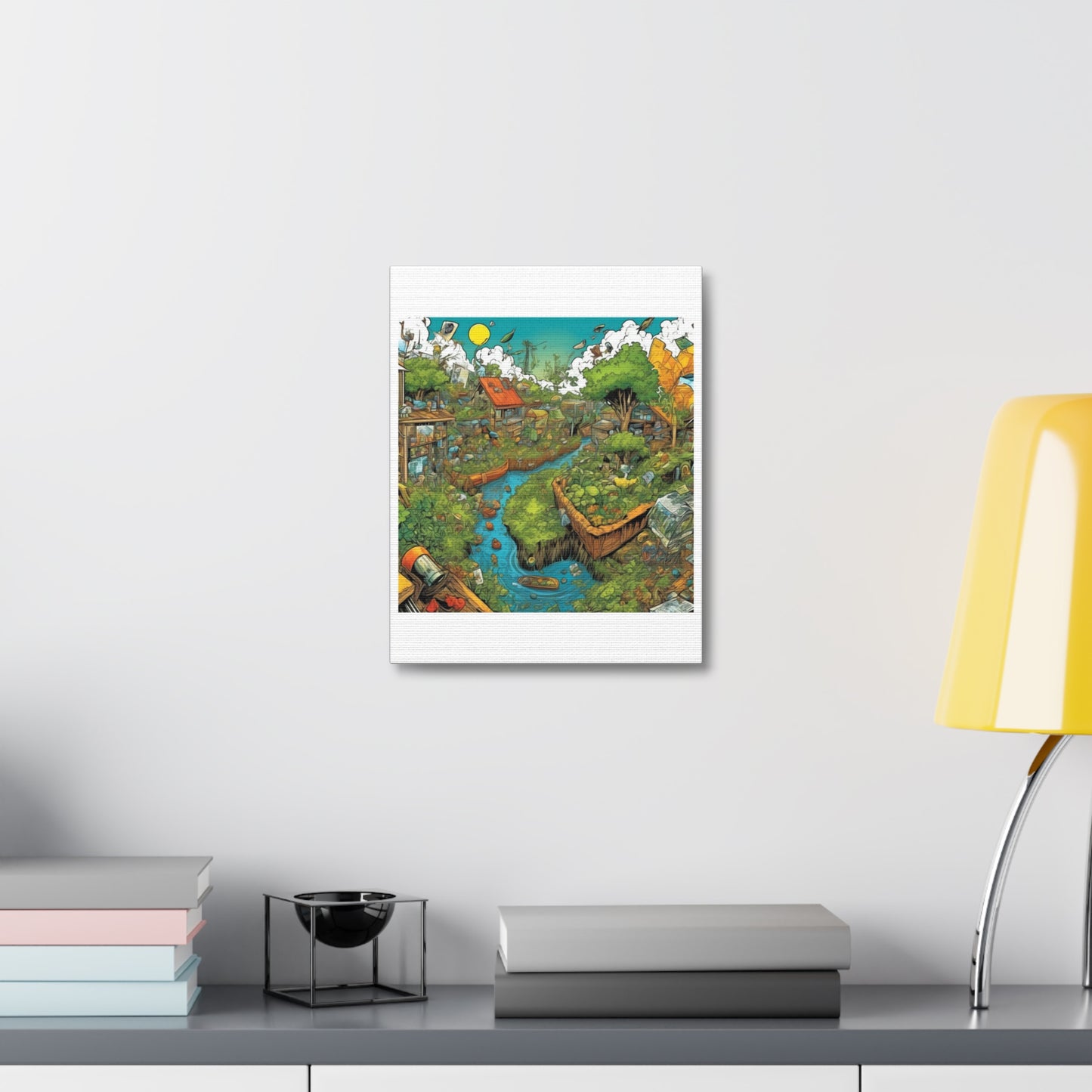 Whimsical Garden Stream Nature Gift Art Canvas