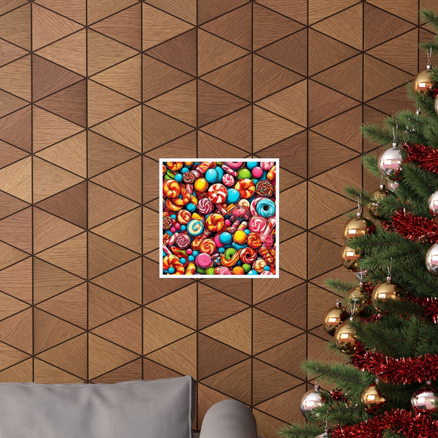 Colorful Candy and Lollipop Pattern Poster