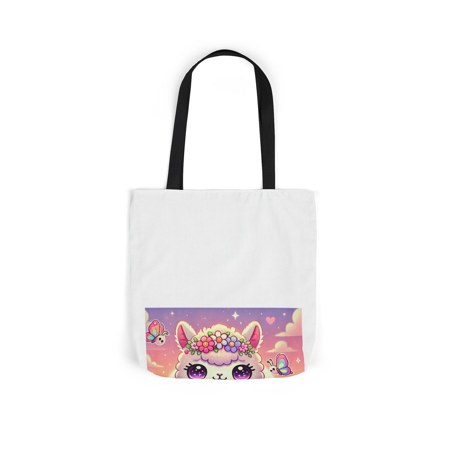 Pastel Floral Alpaca Garden Kawaii Canvas Tote Bag
