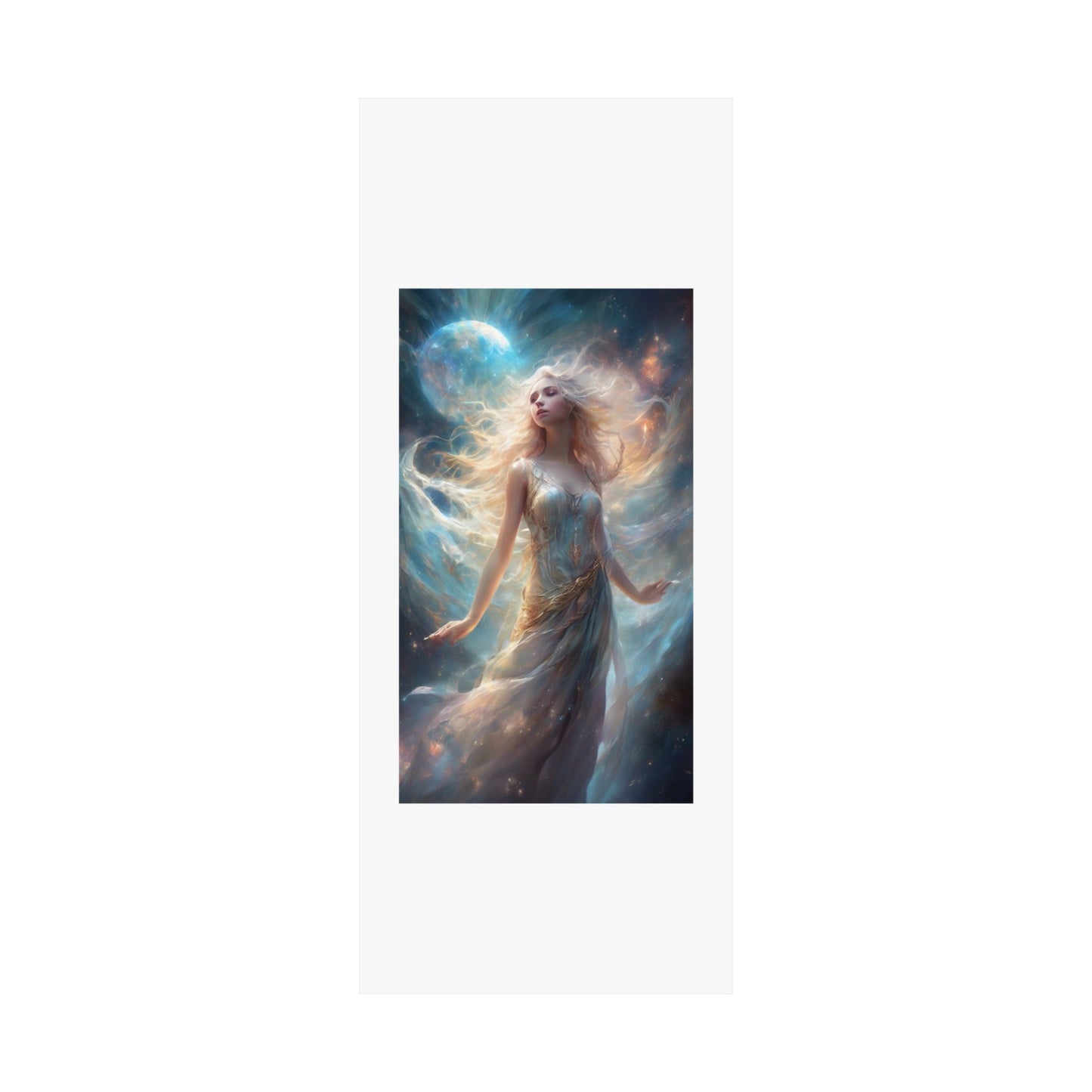 Moonlit Celestial Maiden Fantasy Portrait Poster