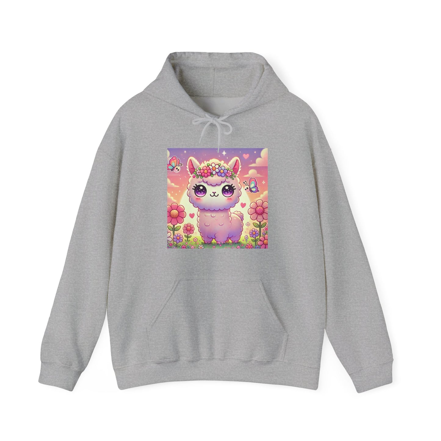 Pastel Floral Alpaca Garden Kawaii Hoodie