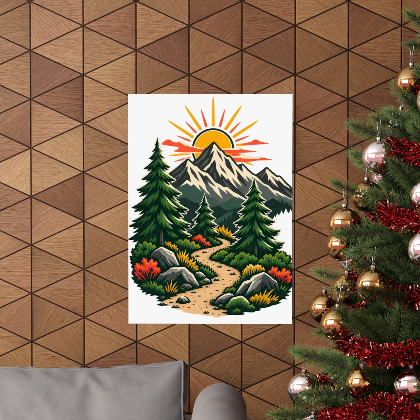 Sunrise Mountain Trail Outdoor Adventure Poster