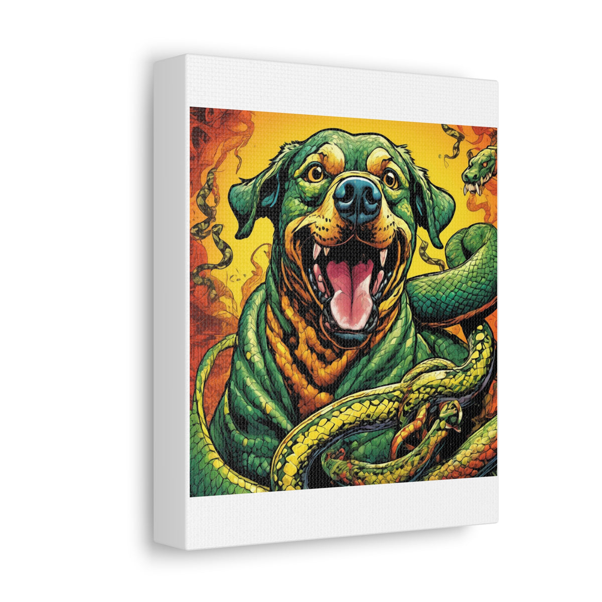 Surreal Serpent Hound Dark Fantasy Canvas Wall Art