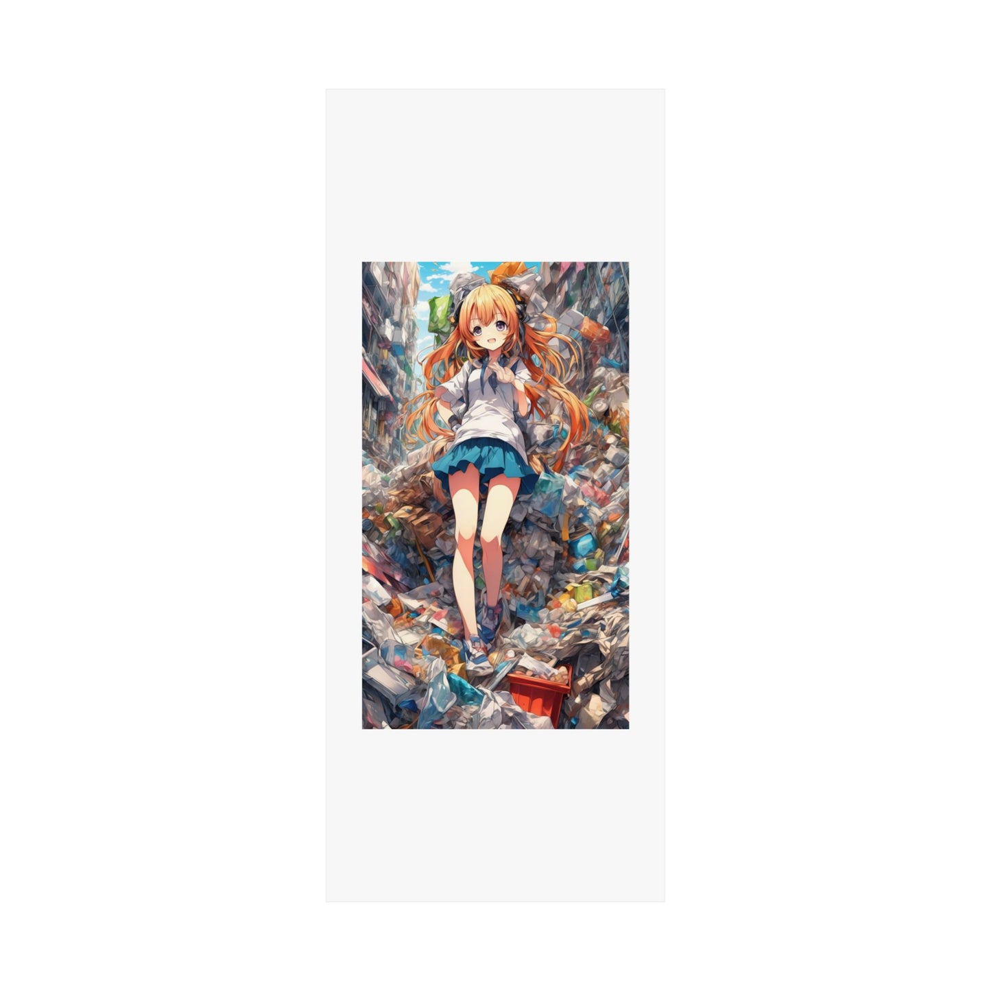 Recycling Rescue Anime Heroine Eco Street Art Poster