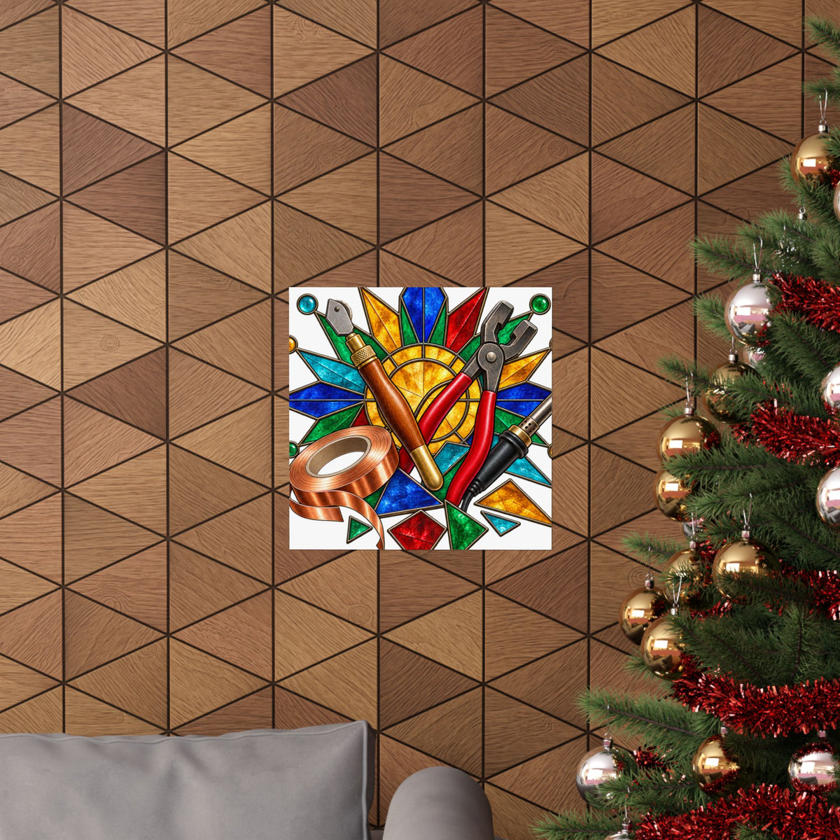 Stained Glass Workshop Tools Poster