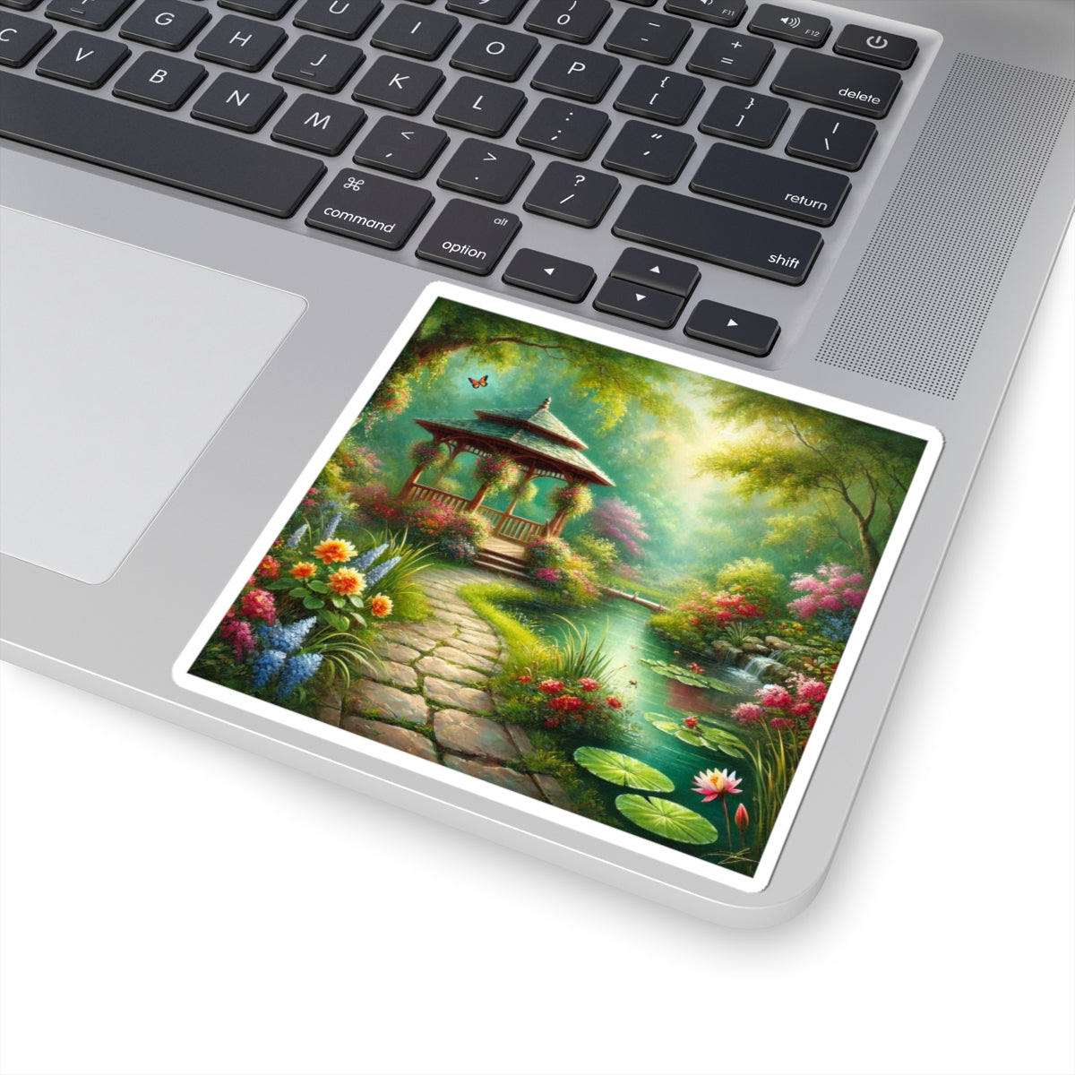 Spring Garden Gazebo Floral Landscape Sticker