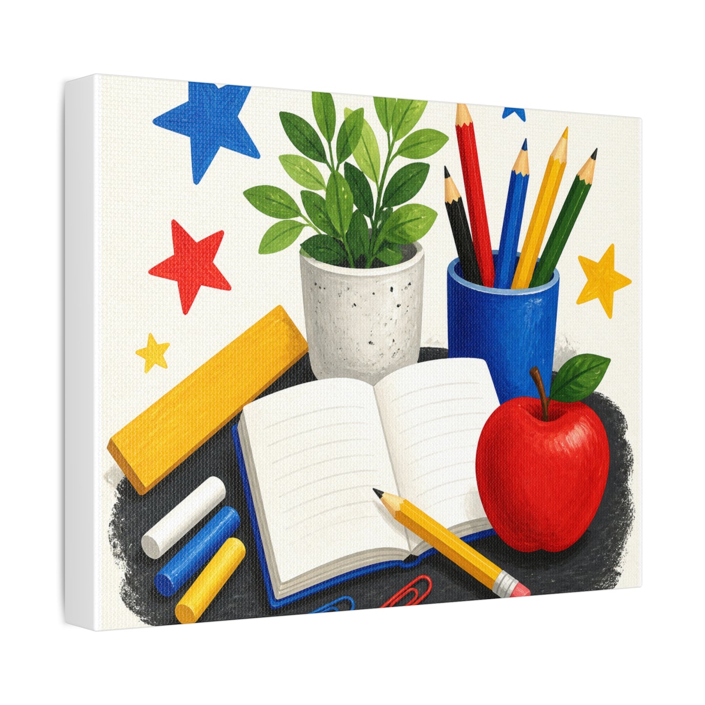 Colorful Classroom Supplies Teacher Appreciation Canvas Art