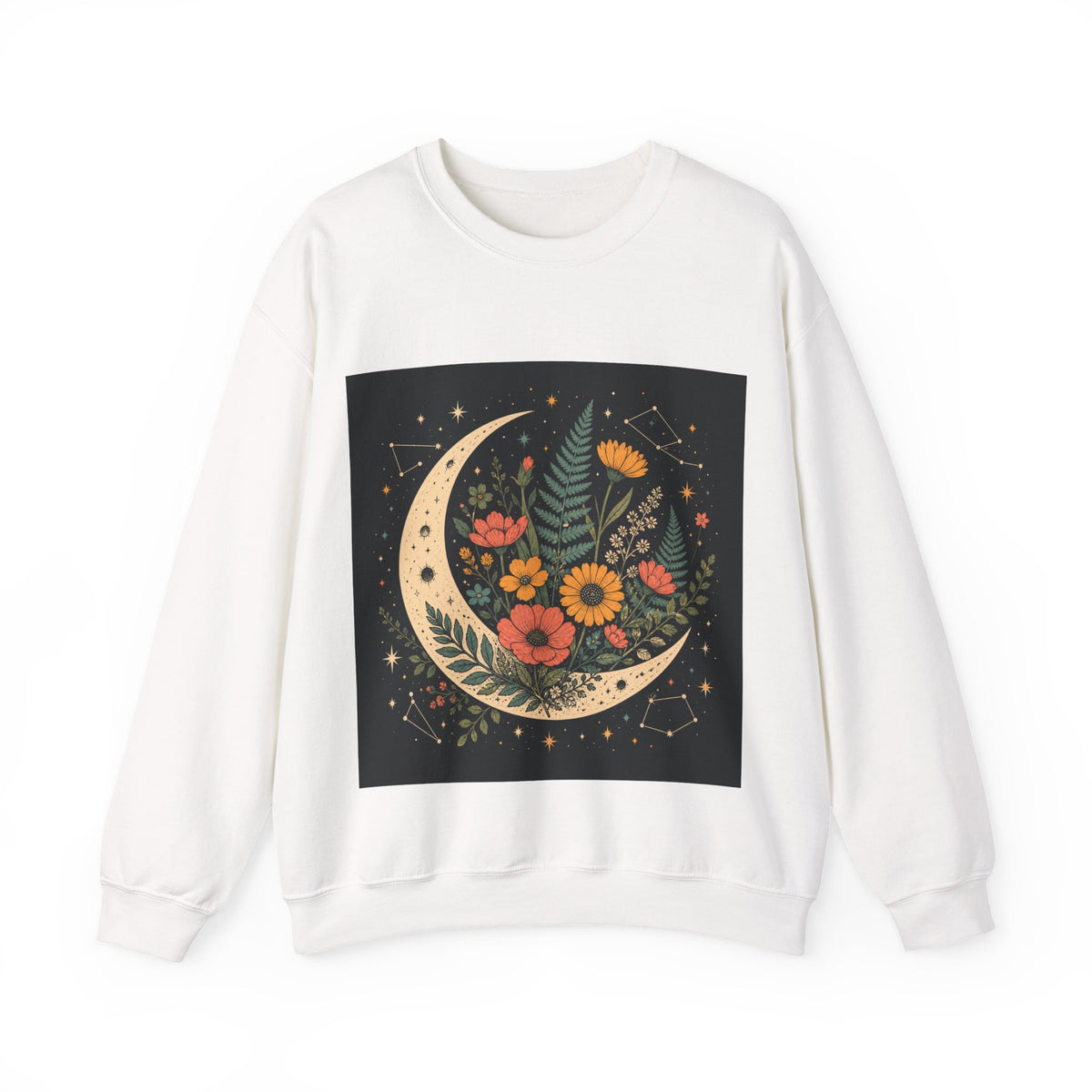 Celestial Wildflower Moon Botanical Art Sweatshirt