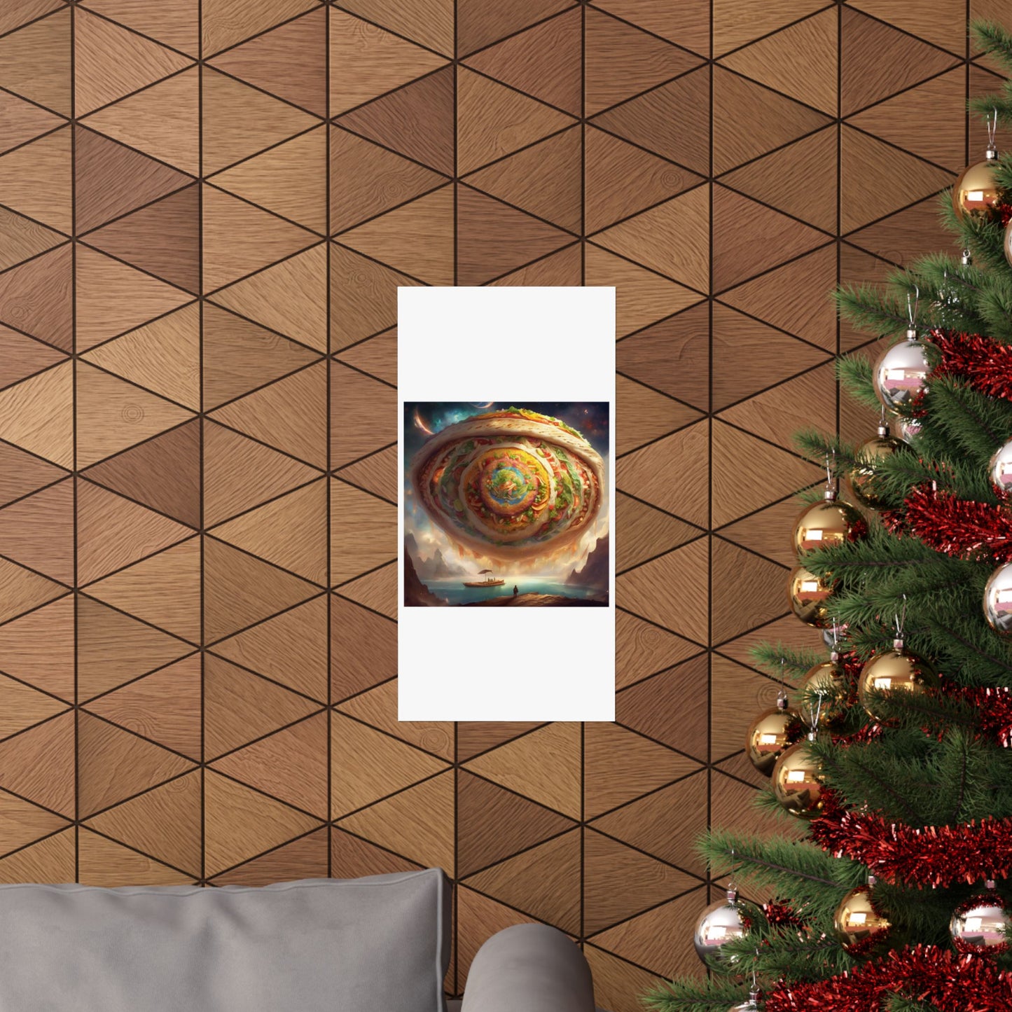 Cosmic Taco Portal Surreal Food Fantasy Art Poster