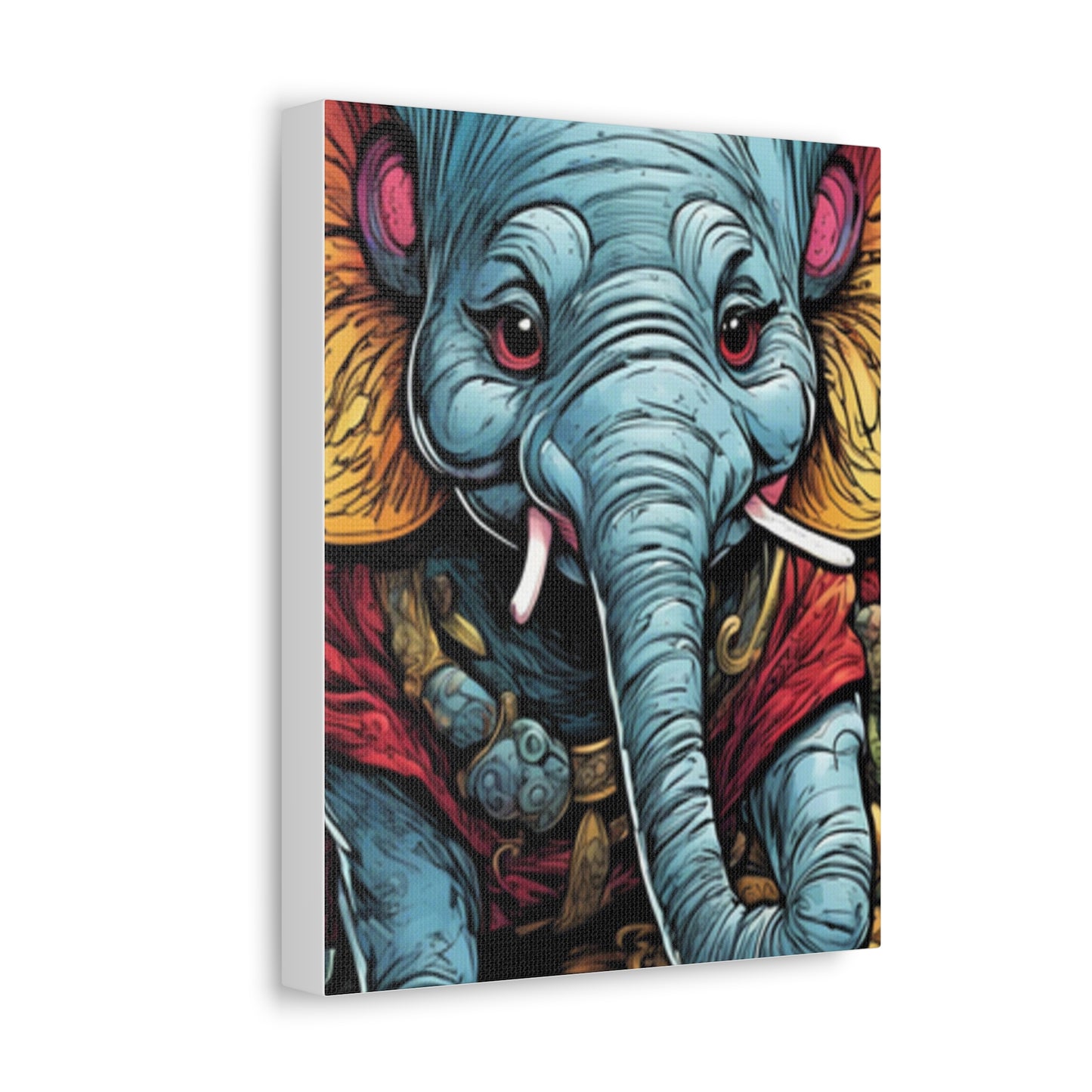 Colorful Elephant Garden Parade Wildlife Canvas Wall Art