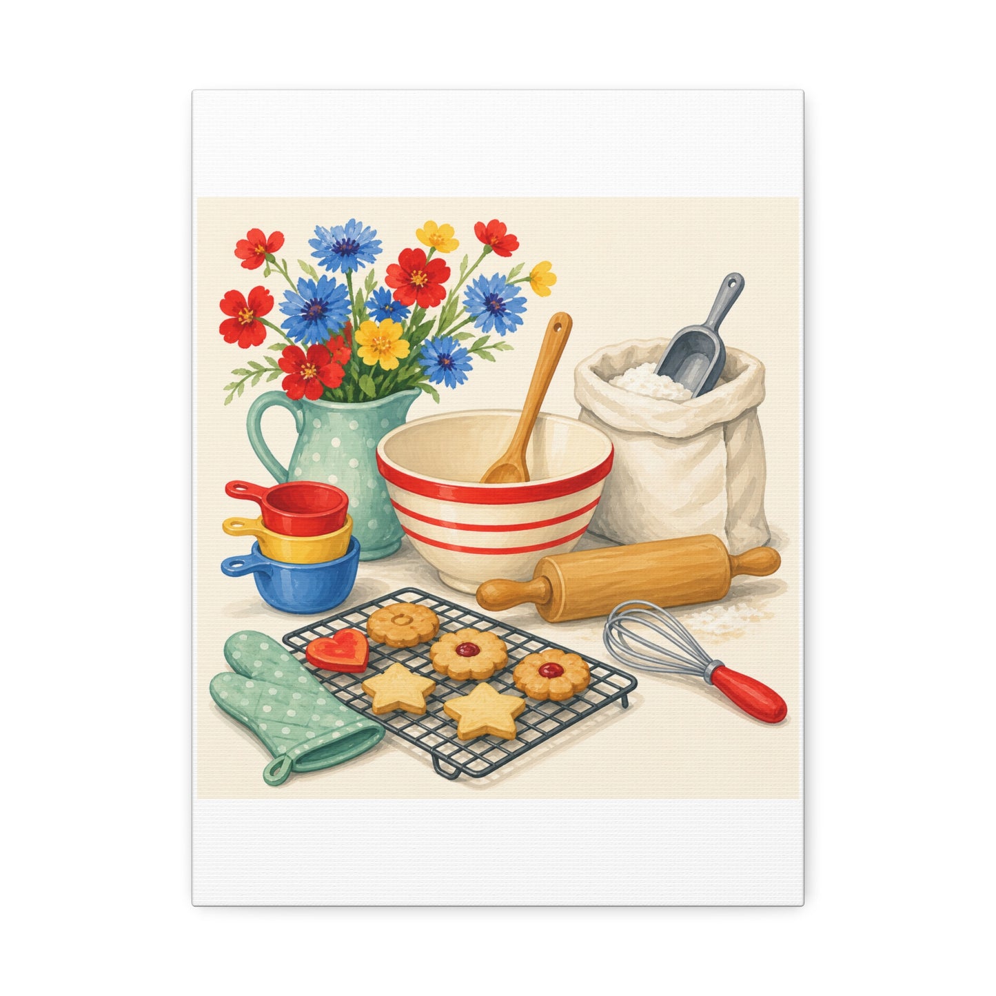 Cheerful Home Baking Hobby Canvas Art