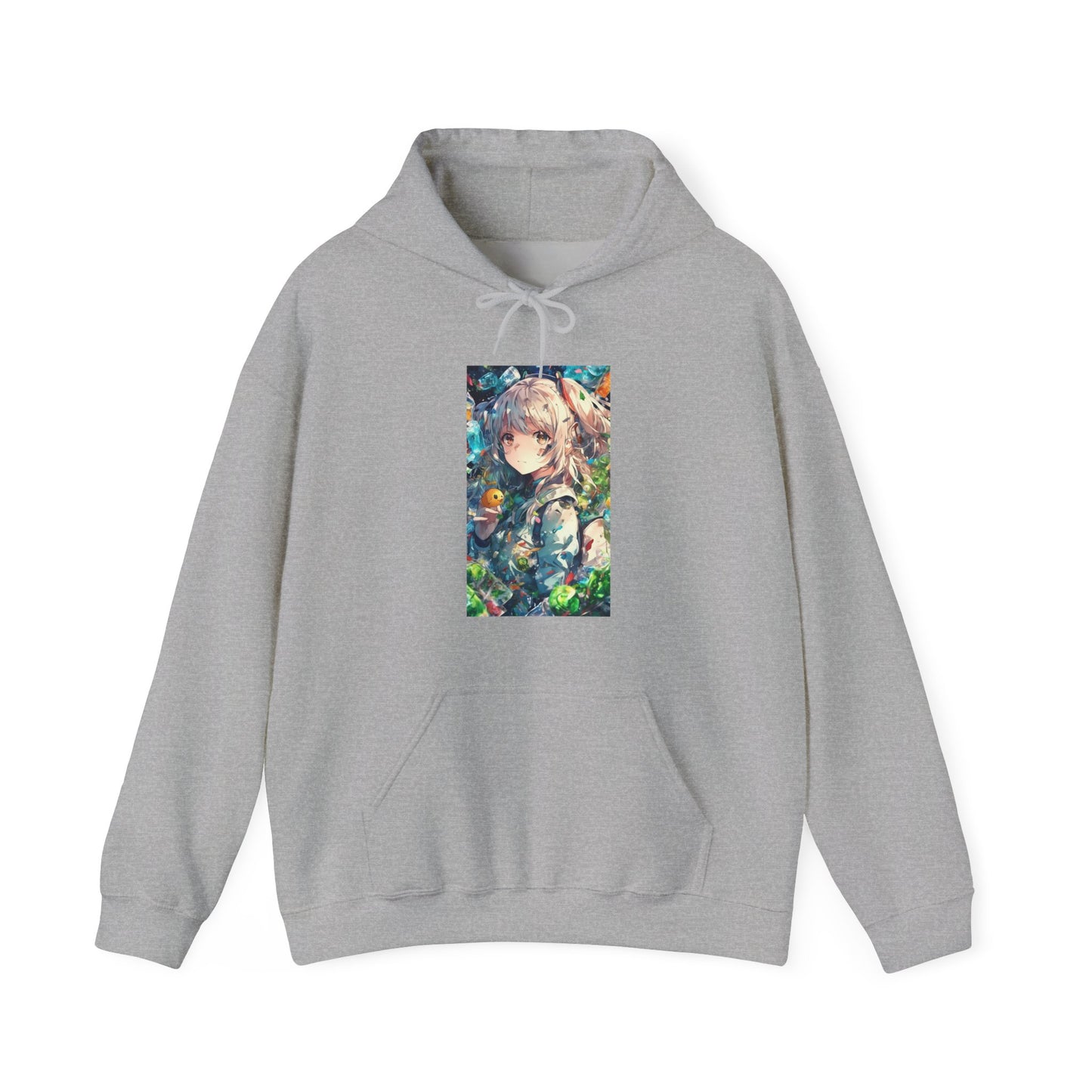Crystal Bottle Anime Portrait Colorful Graphic Hoodie