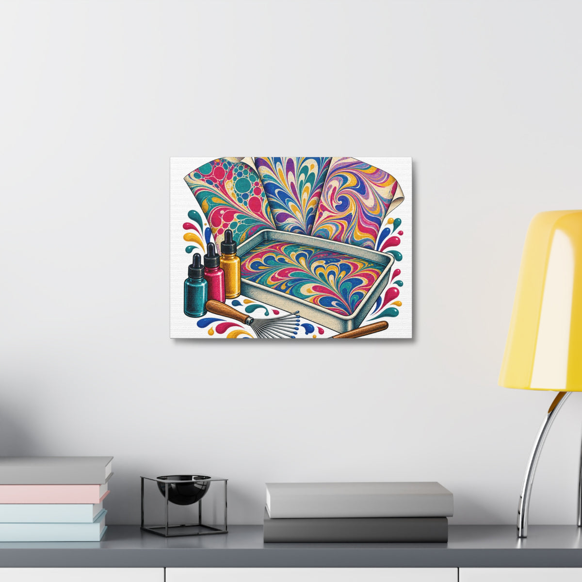 Colorful Paper Marbling Workshop Canvas