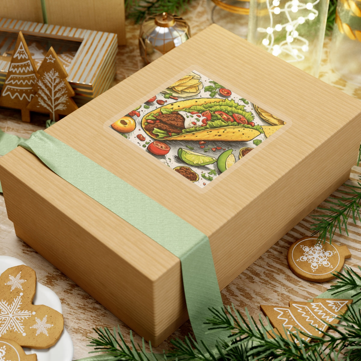 Bold Taco Illustration Foodie Gift Art Sticker