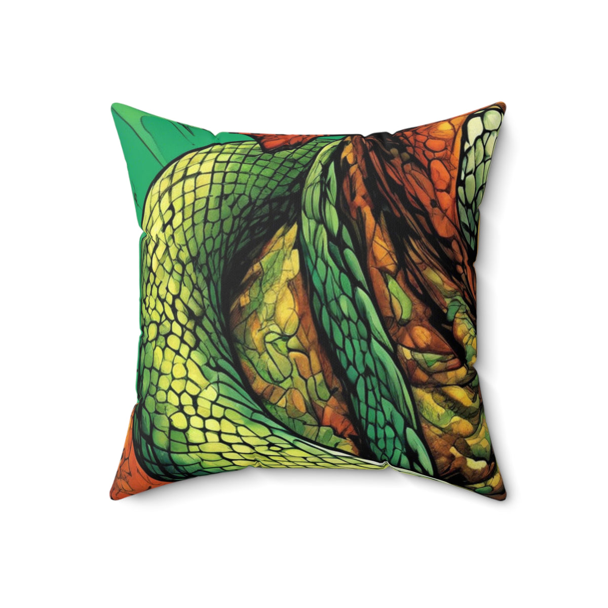 Serpent Guardian Dog Bold Fantasy Decorative Pillow
