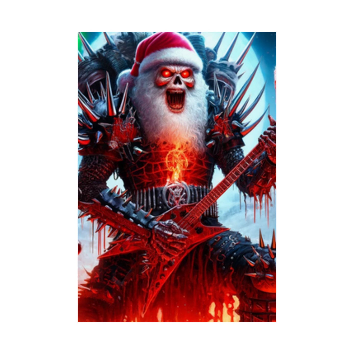 Heavy Metal Santa Holiday Concert Music Room Poster
