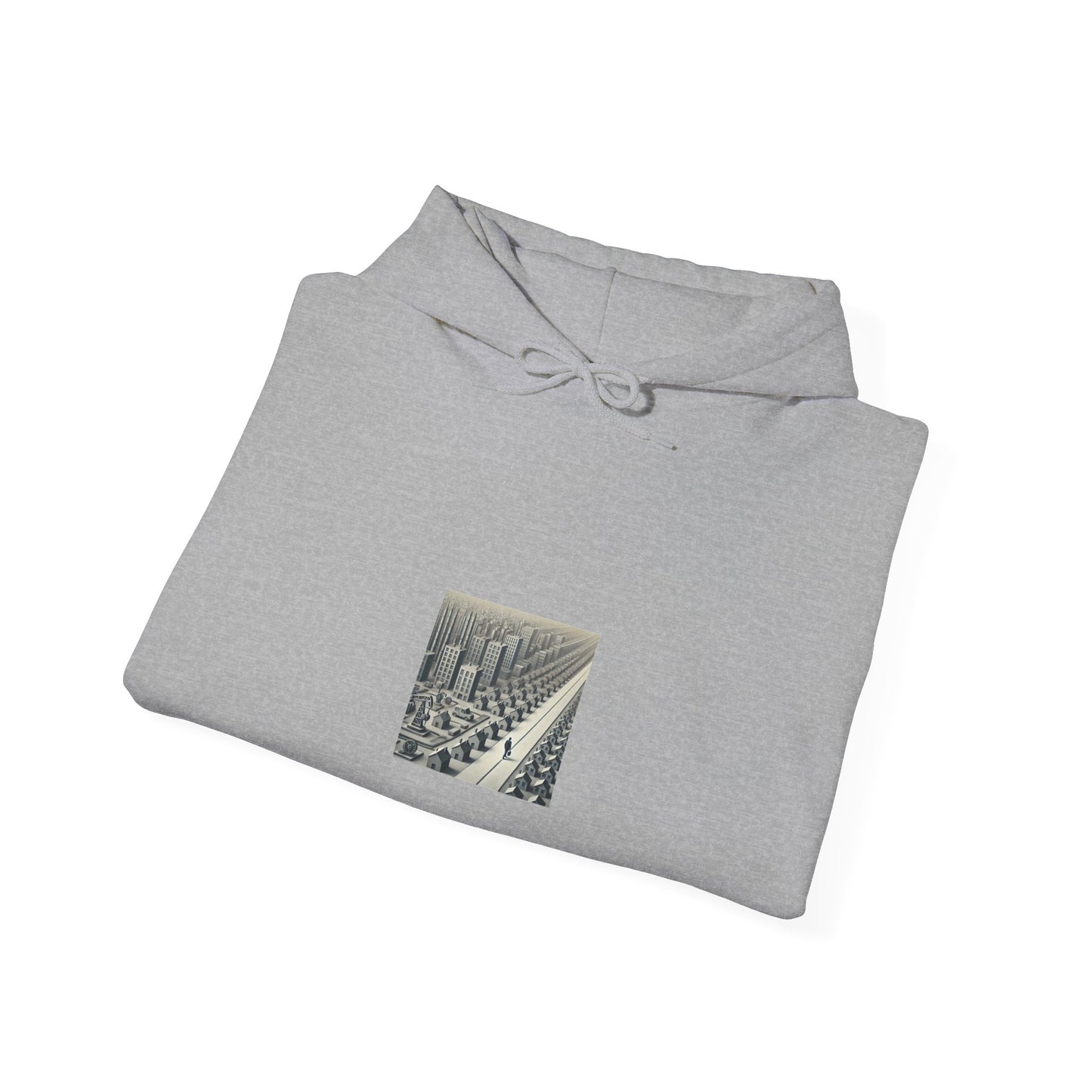 Monochrome Urban Factory Cityscape Graphic Hoodie Architecture Gift