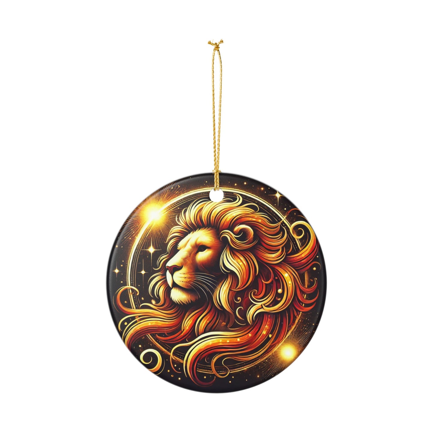 Leo Zodiac Sign Christmas Ornament - Elegant Astrology Tree Decor with Leo Symbol & Constellation - Perfect Holiday Gift Idea